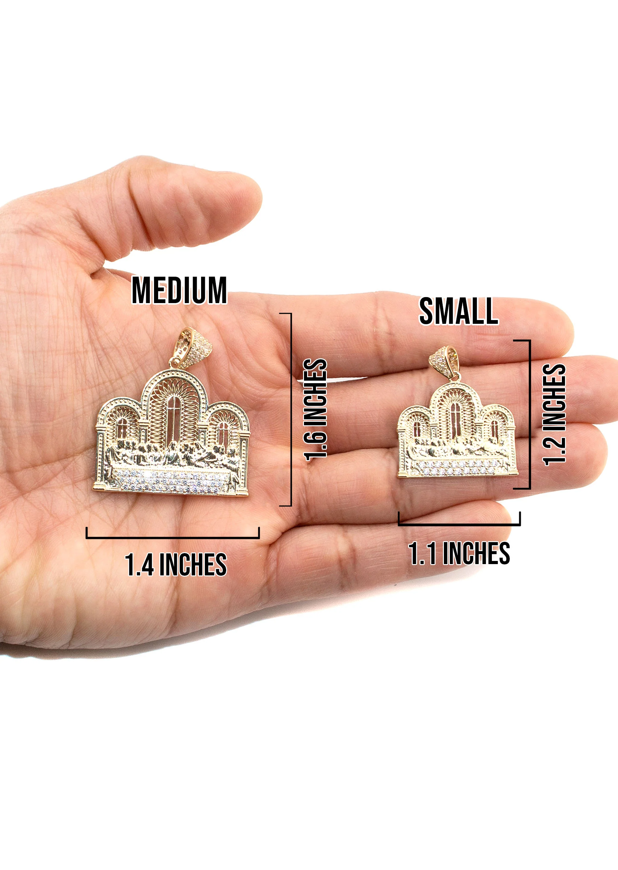 10K Yellow Gold Last Supper Necklace | Small 8 Grams - Large 16 Grams - Image 5