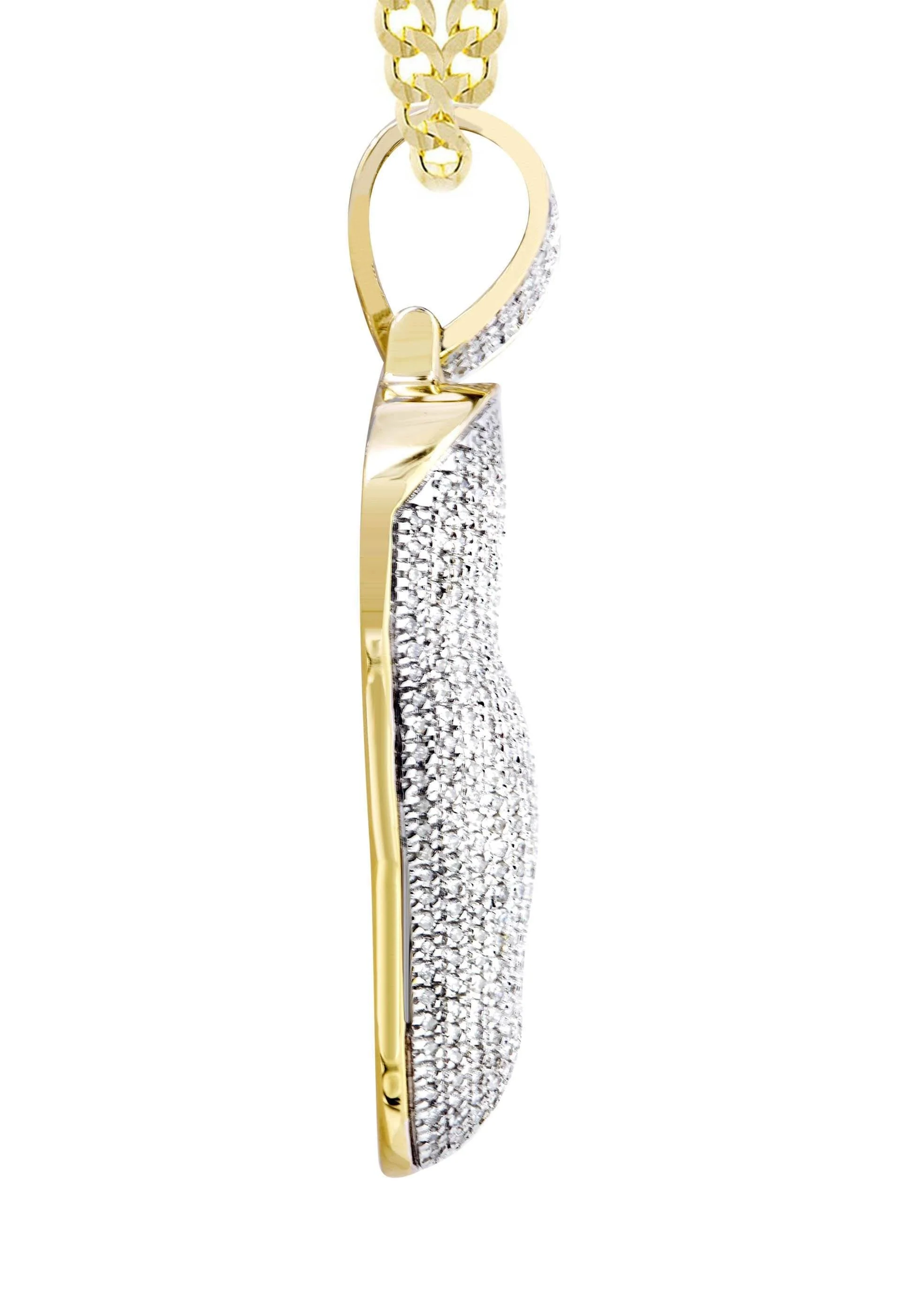 10K Yellow Gold Muscle Arm Diamond Necklace | 0.97 Carats - Image 4