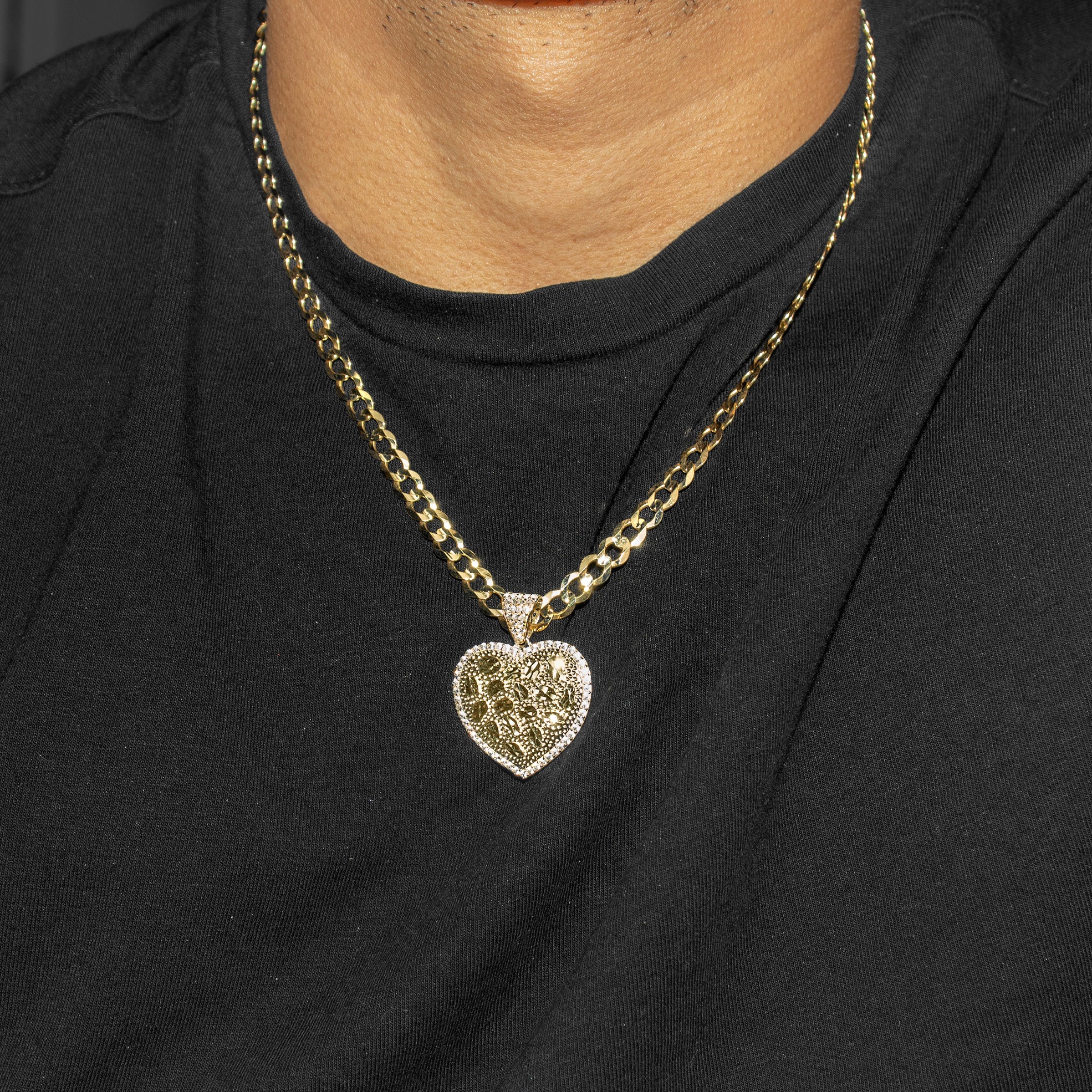 10K Yellow Gold Heart Nugget Necklace | Appx. 4.5 - 18.5 Grams - Image 5