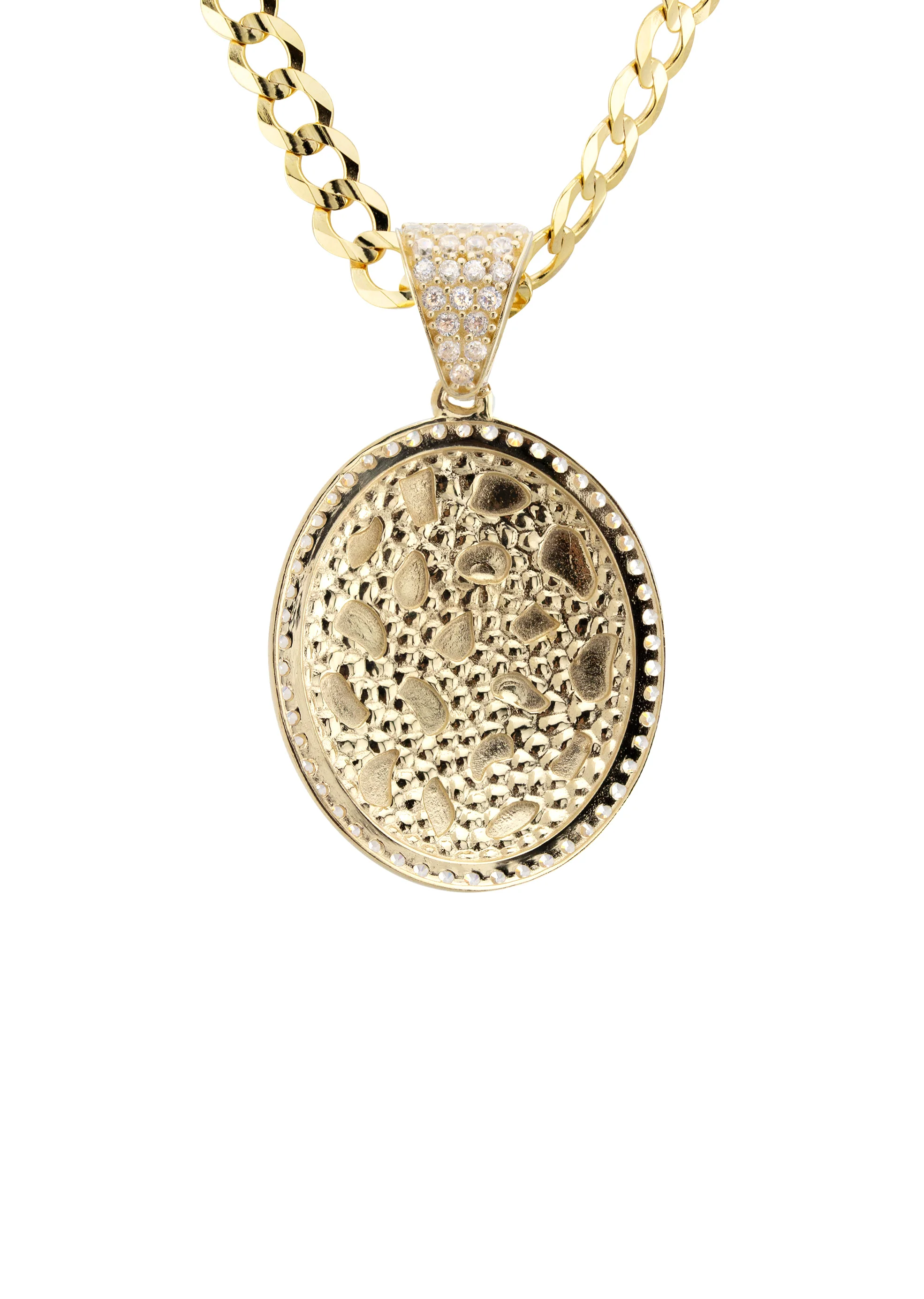 10K Yellow Gold Oval Nugget Necklace | Appx. 3.3 - 17.3 Grams - Image 3