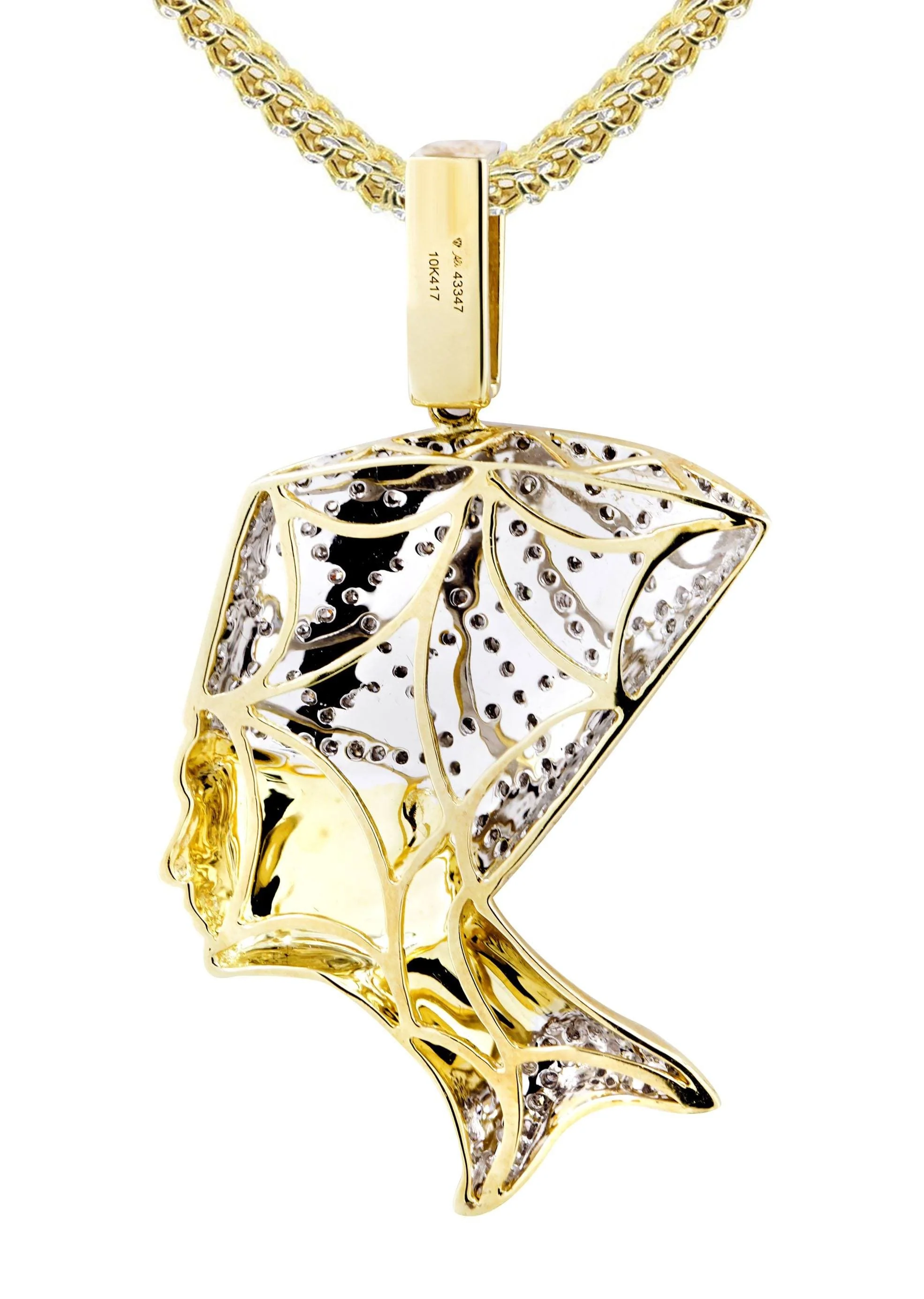 10K Yellow Gold Pharaoh Diamond Necklace  | 0.7 Carats - Image 3