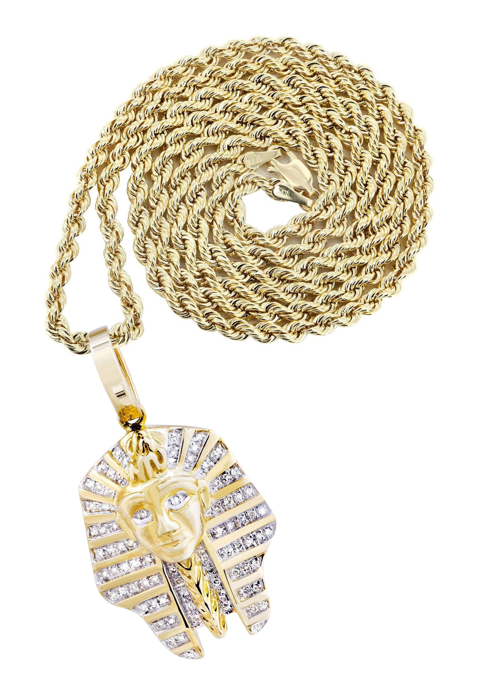 10K Yellow Gold Pharaoh Diamond Necklace | 0.25 Carats
