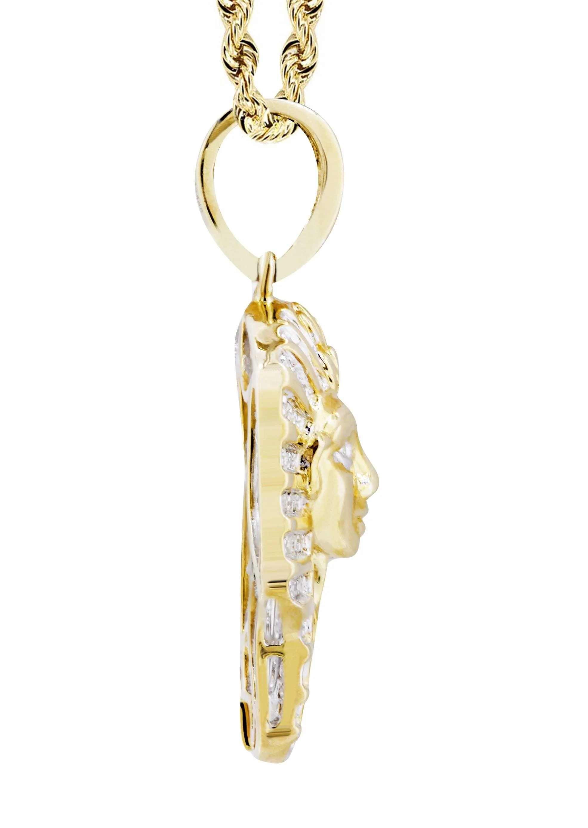10K Yellow Gold Pharaoh Diamond Necklace | 0.25 Carats - Image 4