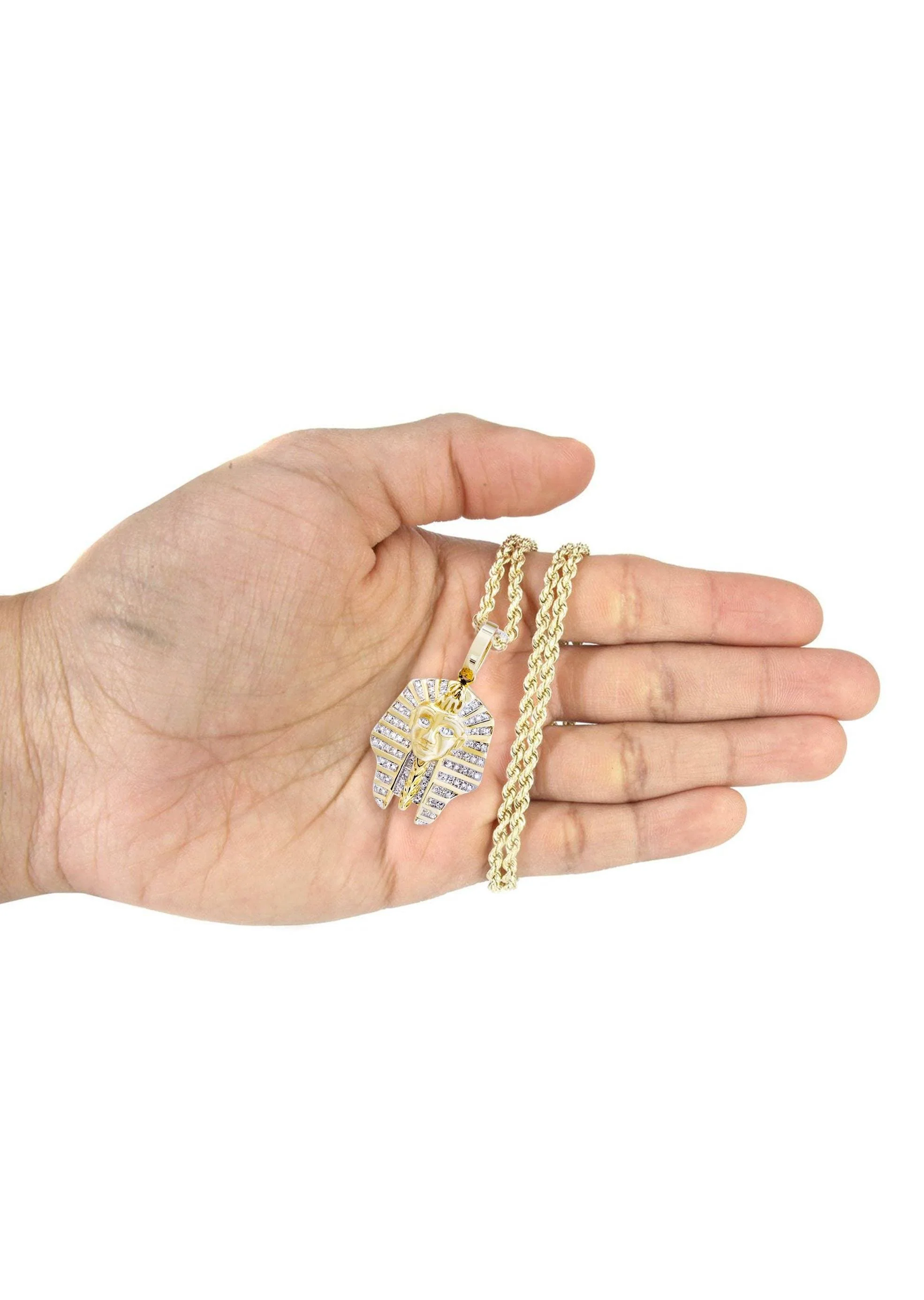 10K Yellow Gold Pharaoh Diamond Necklace | 0.25 Carats - Image 5