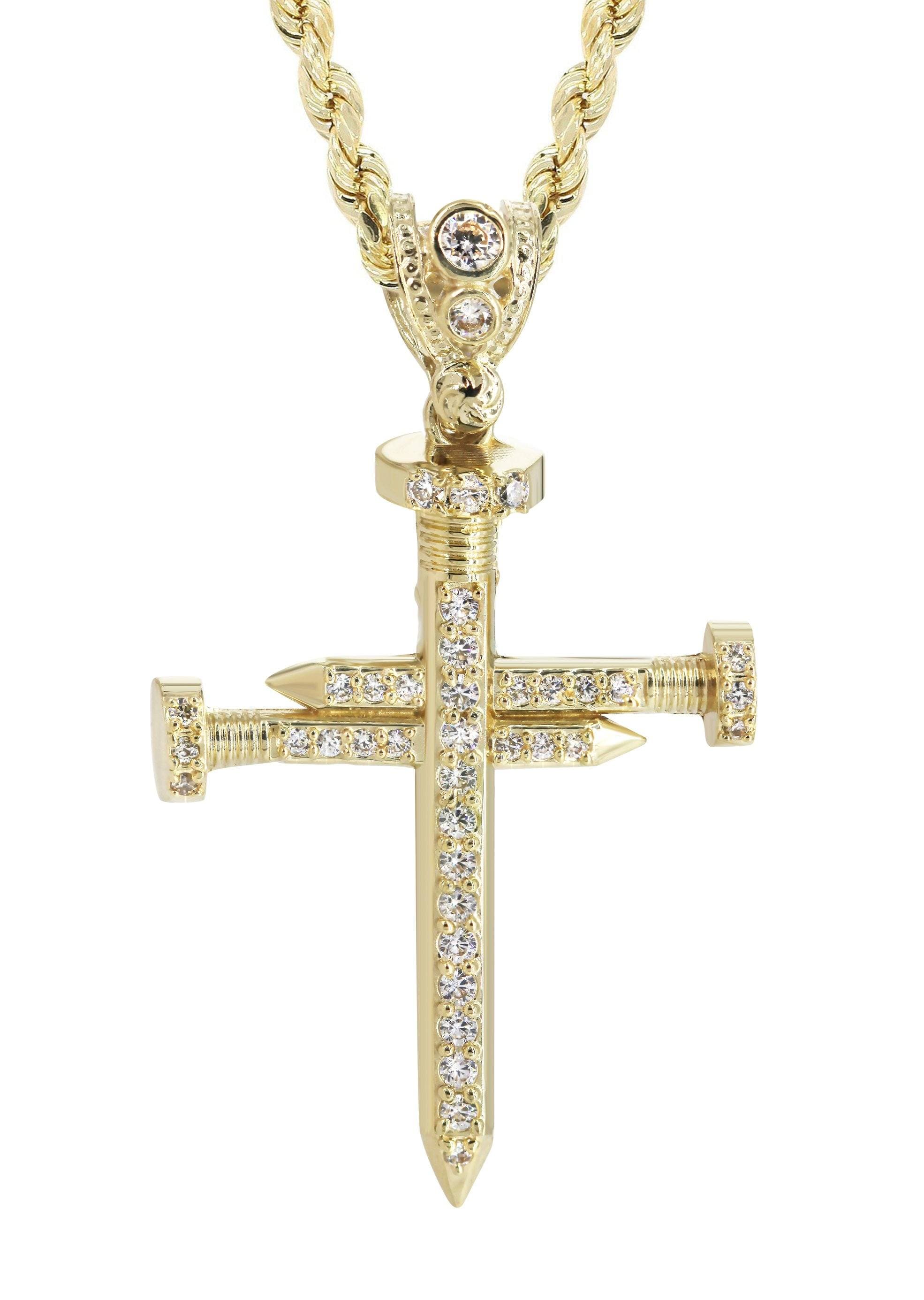 10K Yellow Gold Cross Necklace | Appx. 14.4 Grams - Image 2