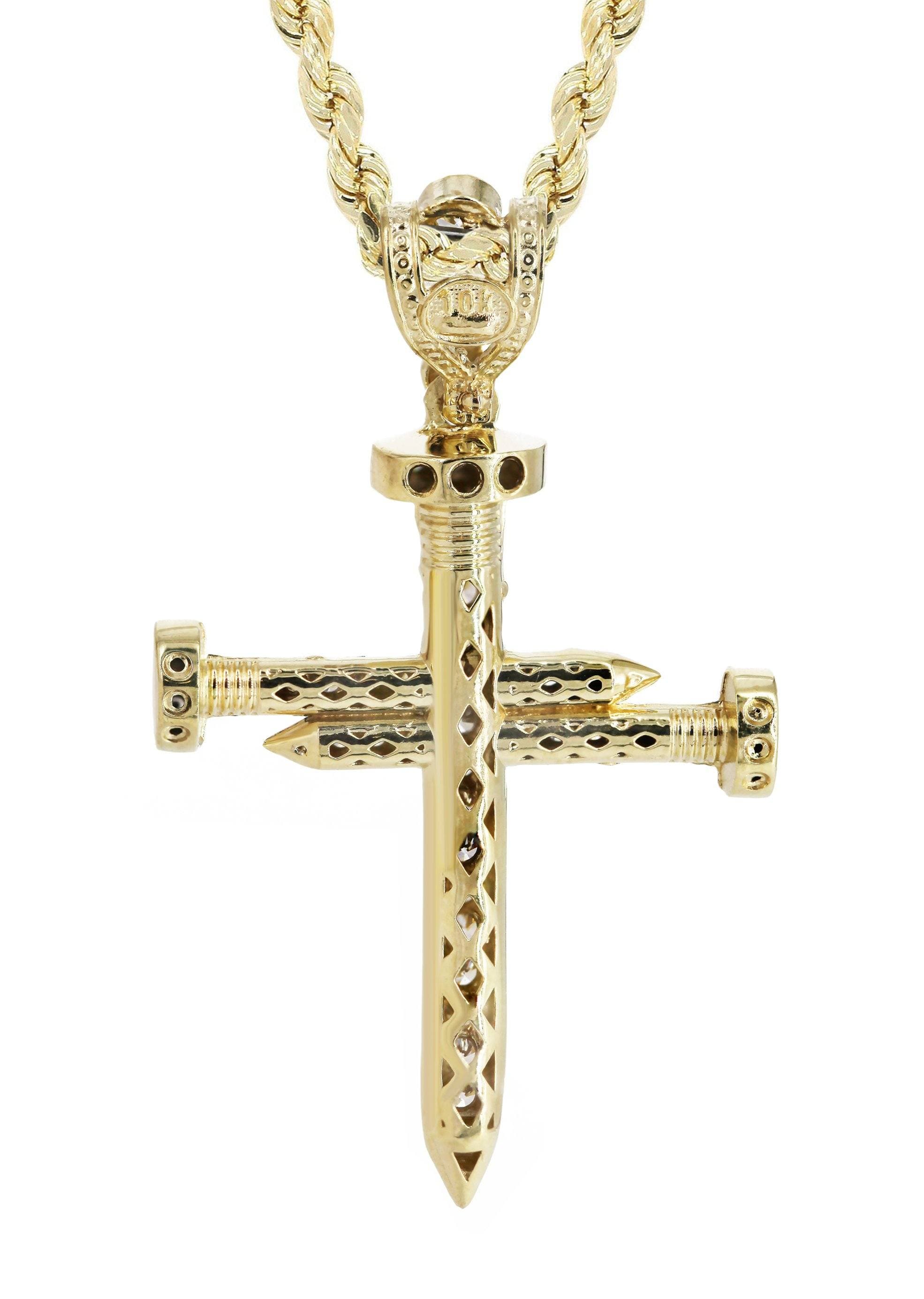 10K Yellow Gold Cross Necklace | Appx. 14.4 Grams - Image 3