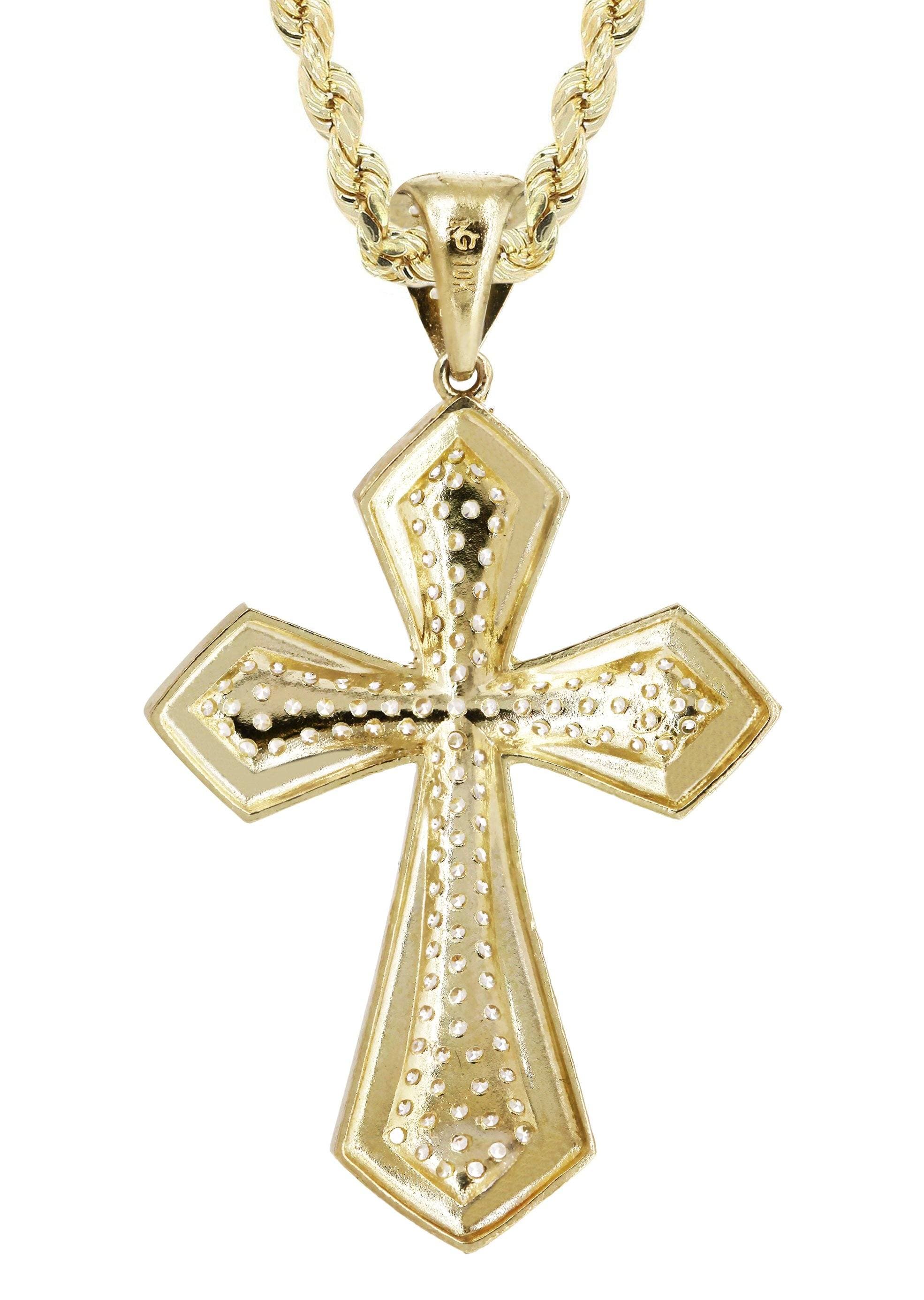 10K Yellow Gold Cross Necklace | Appx. 14.9 Grams - Image 3