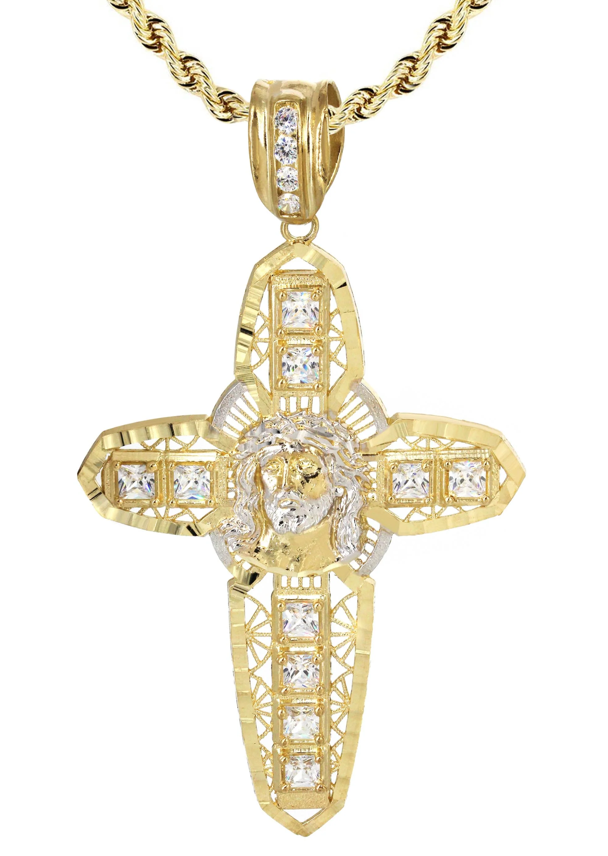 10K Yellow Gold Cross Necklace | Appx. 24.7 Grams - Image 2