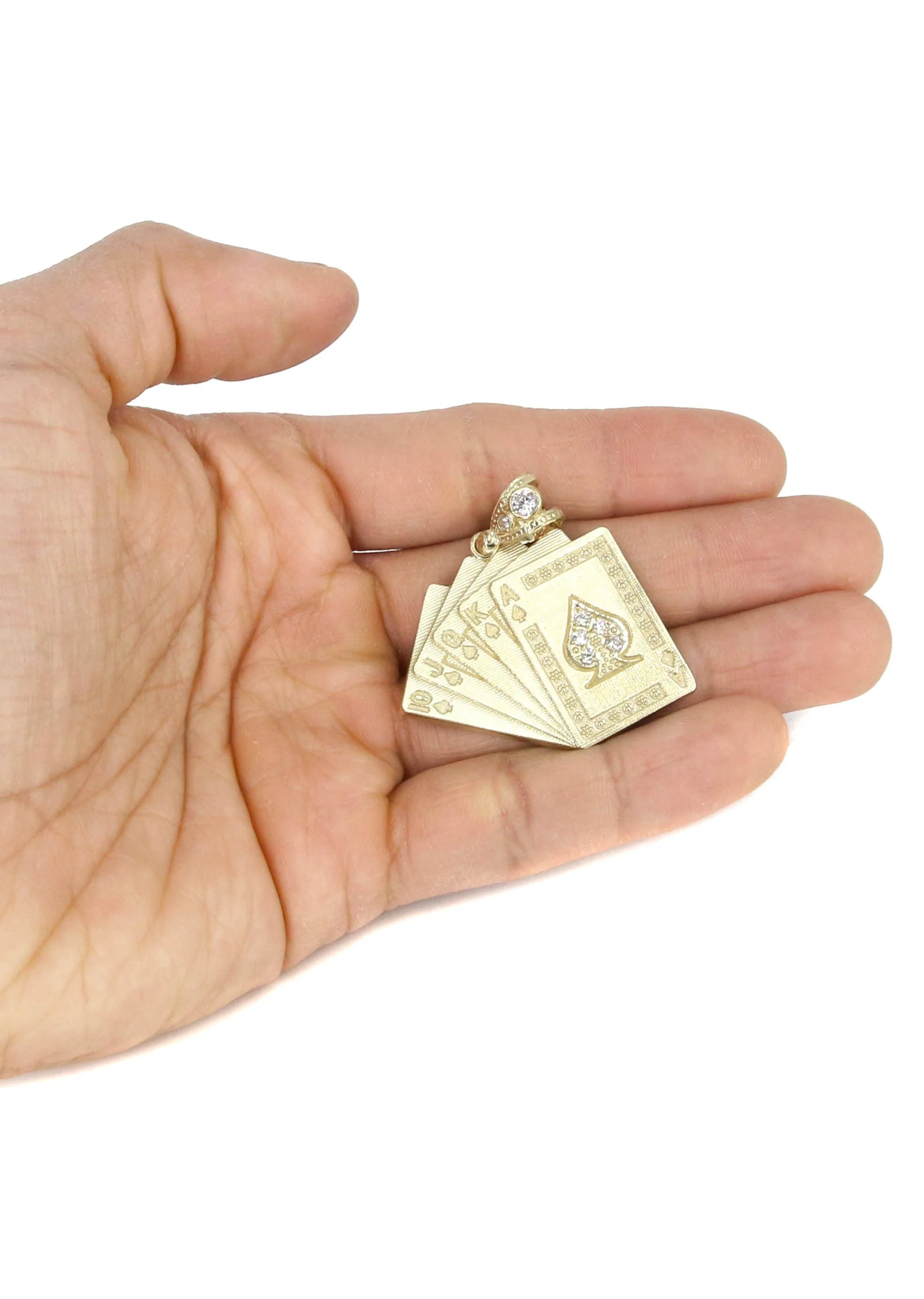 10K Yellow Gold Playing Cards Necklace | Appx. 17.3 Grams - Image 5