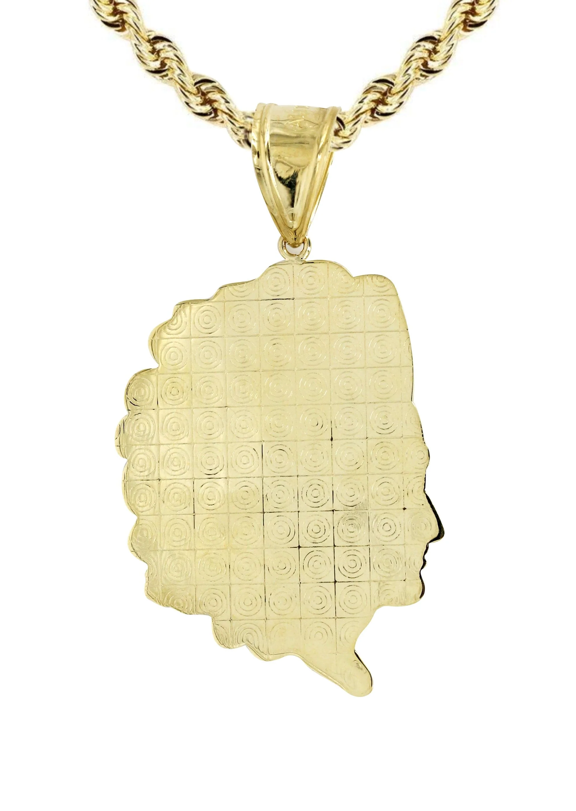 10K Yellow Gold Chief Head Necklace | Appx. 17.8 Grams - Image 3