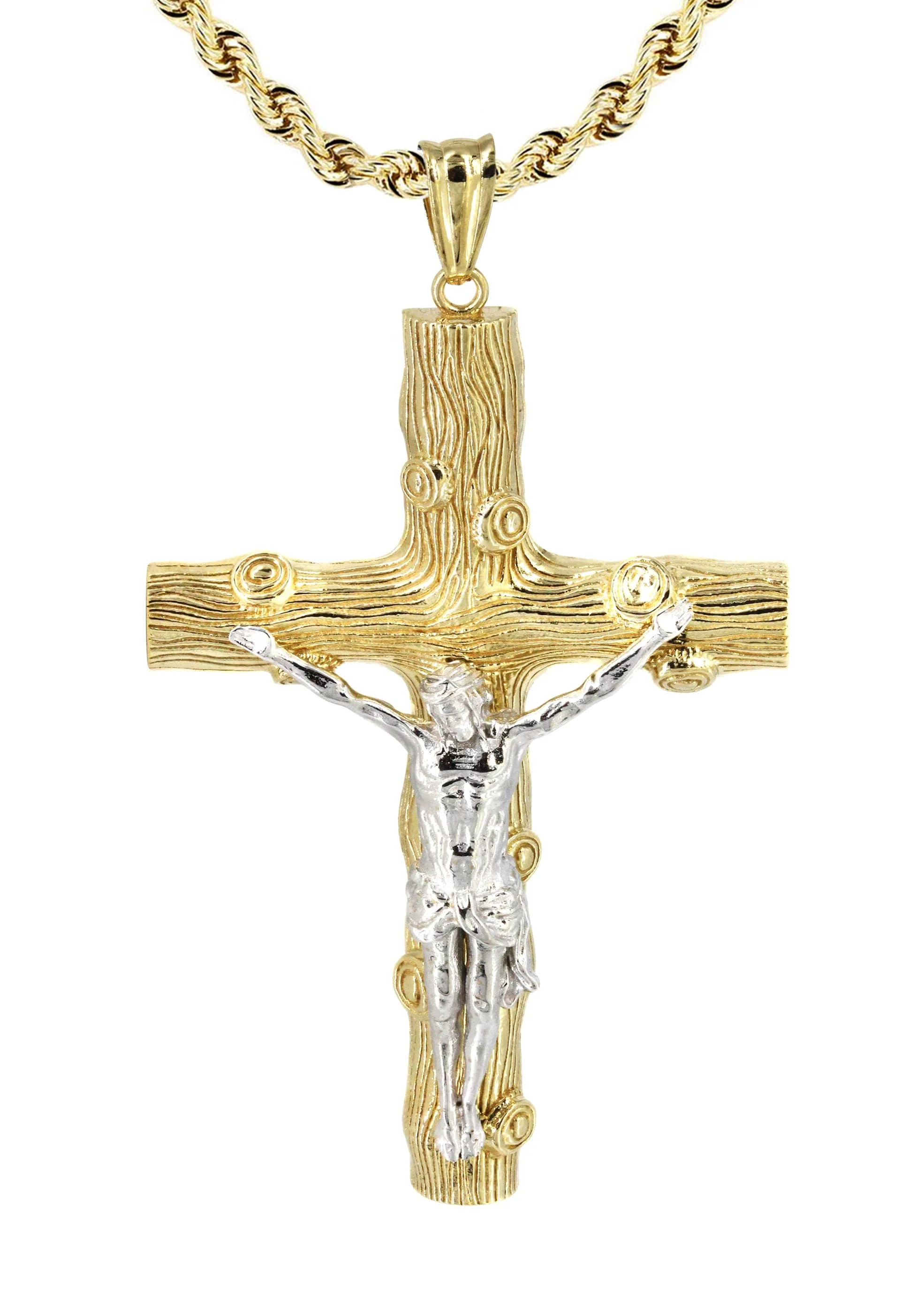 10K Yellow Gold Cross / Crucifix Necklace | Appx. 17.7 Grams - Image 2