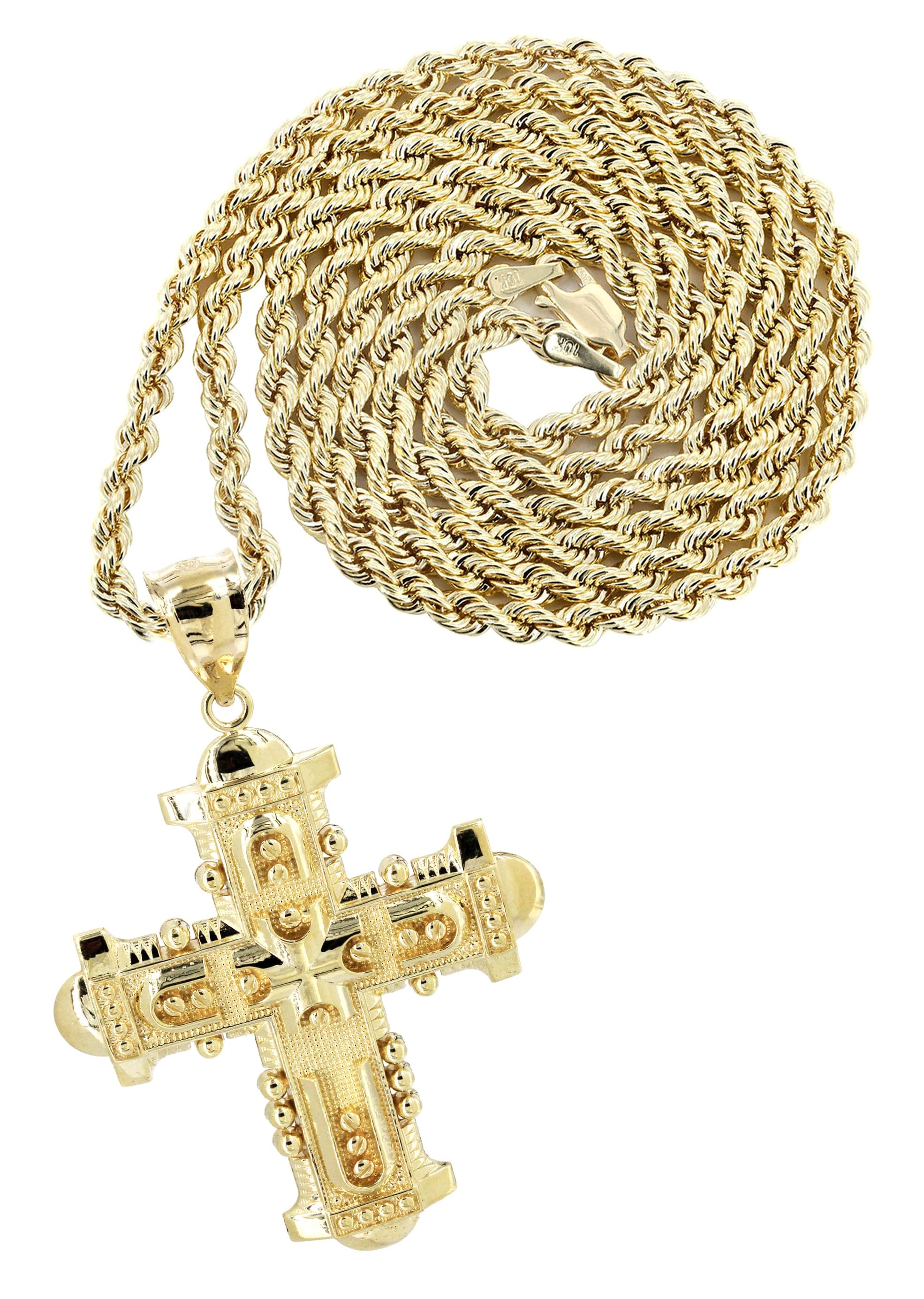 10K Yellow Gold Cross Necklace | Appx. 15.1 Grams
