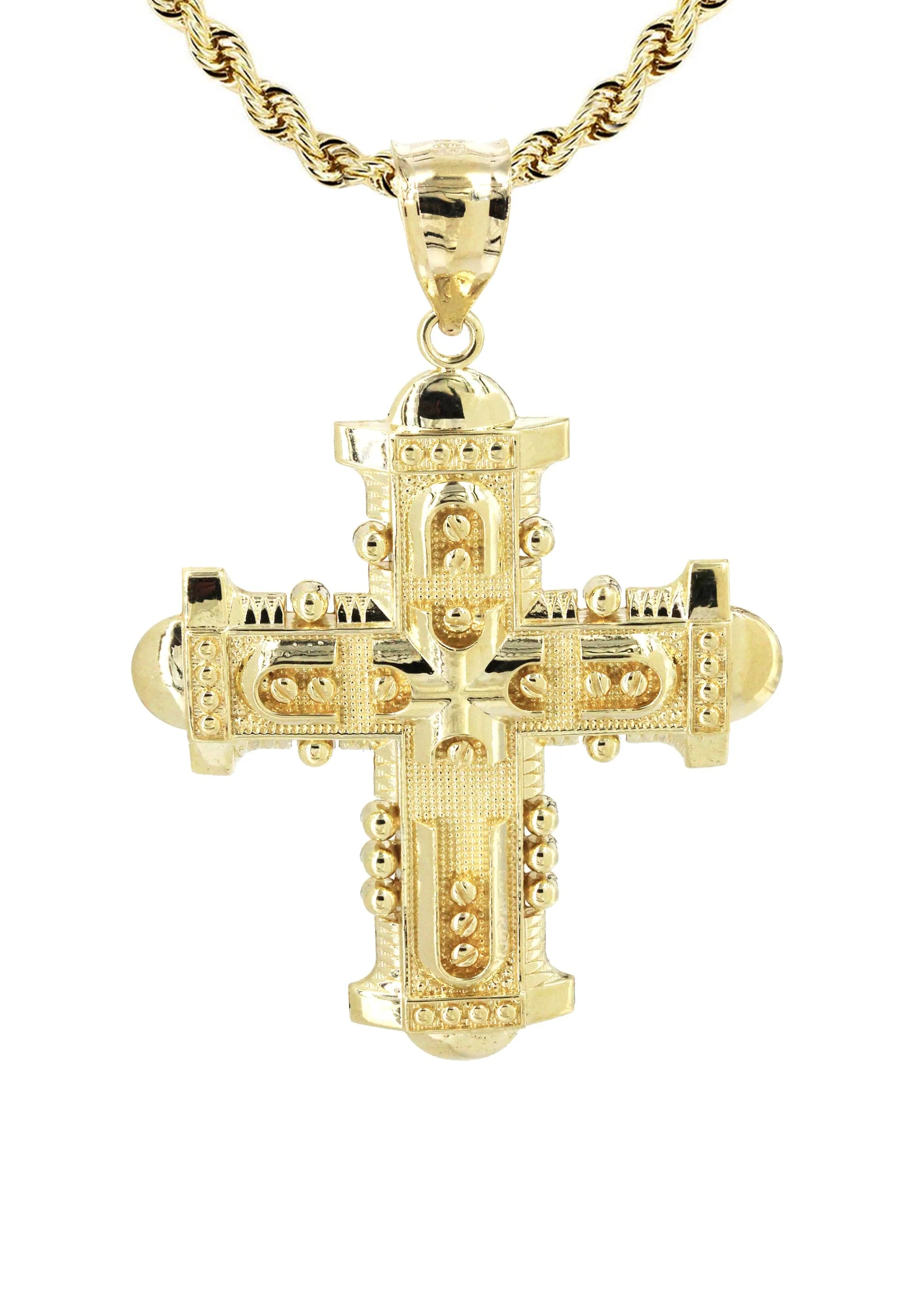 10K Yellow Gold Cross Necklace | Appx. 15.1 Grams - Image 2
