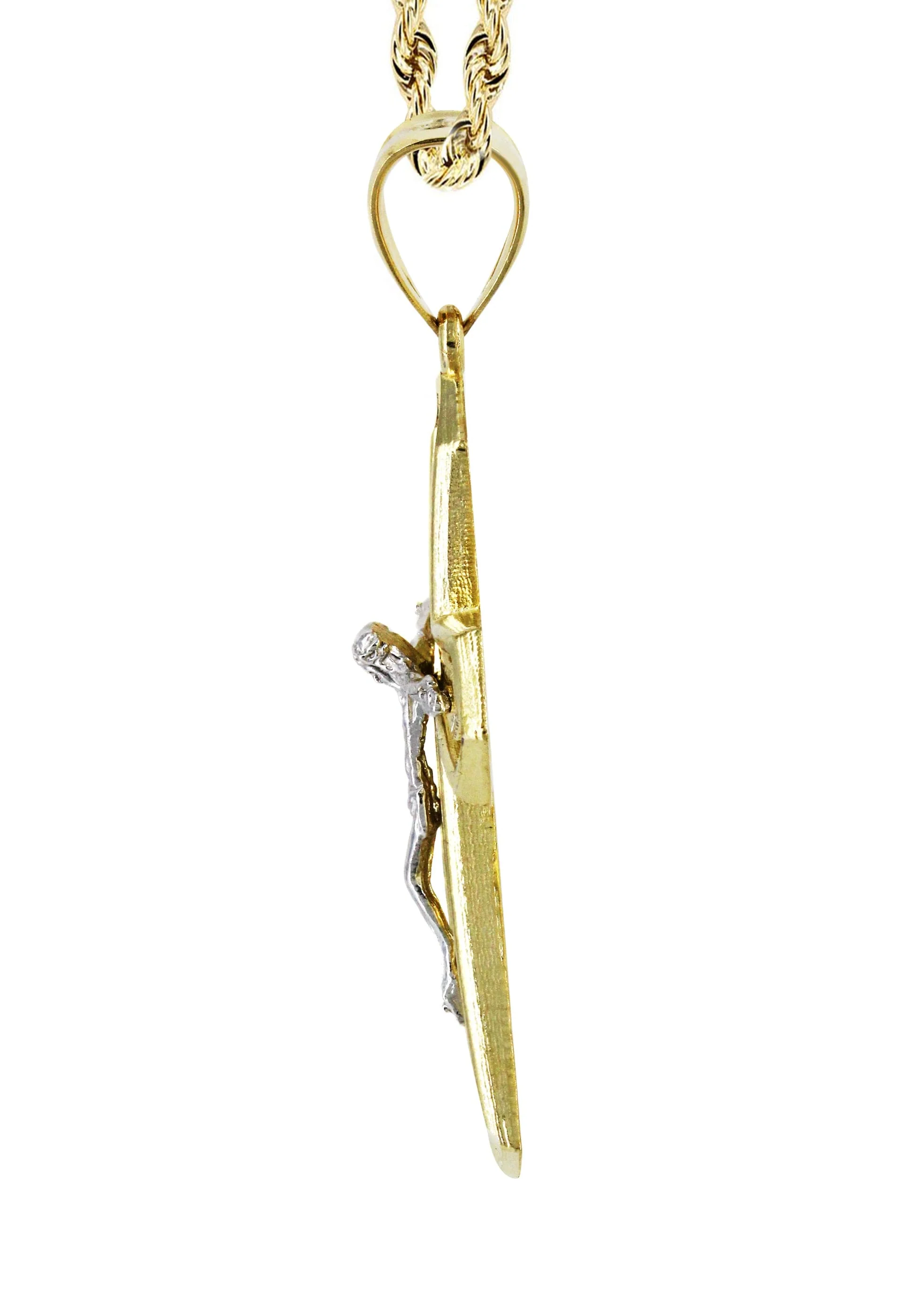 10K Yellow Gold Cross / Crucifix Necklace | Appx. 15.3 Grams - Image 4