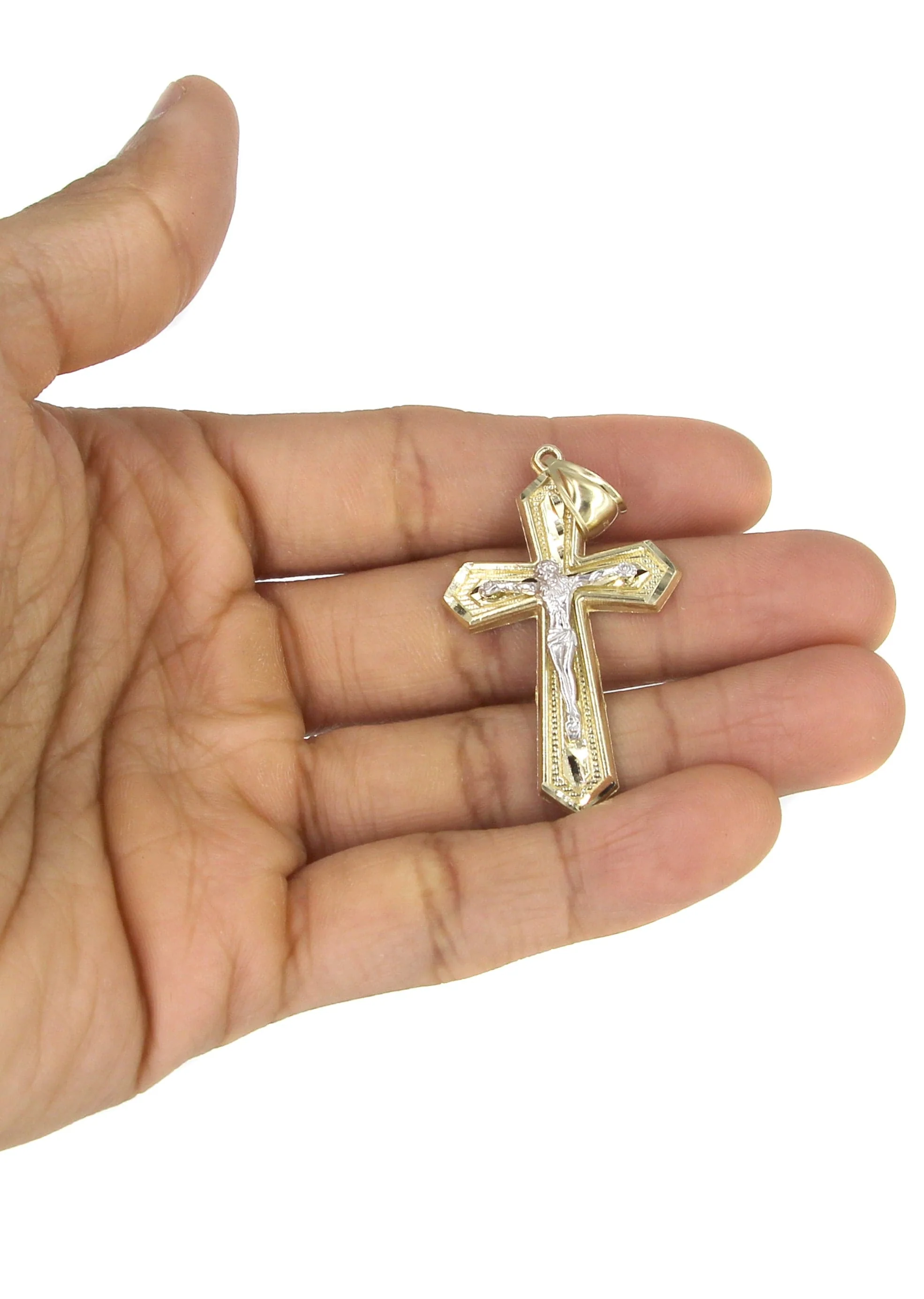10K Yellow Gold Cross / Crucifix Necklace | Appx. 15.3 Grams - Image 5