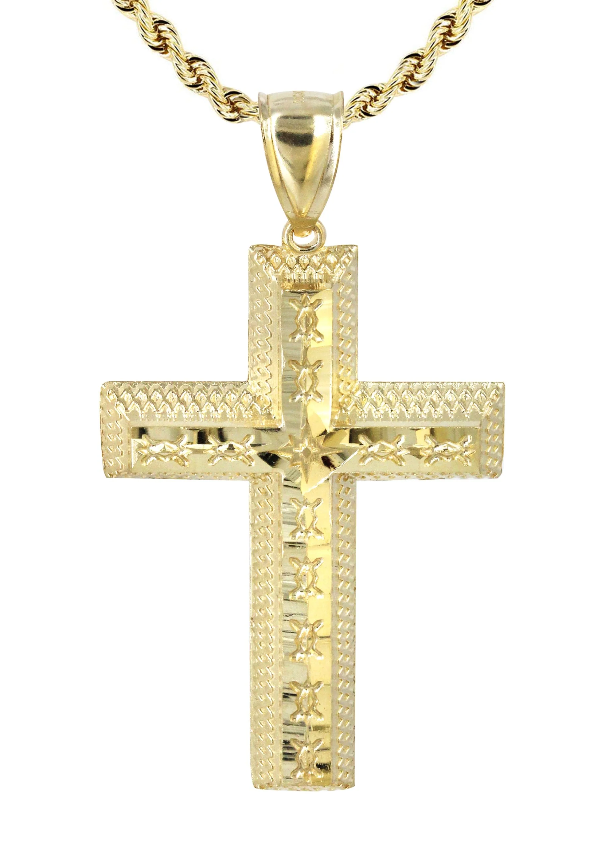 10K Yellow Gold Cross Necklace | Appx. 15.7 Grams - Image 2