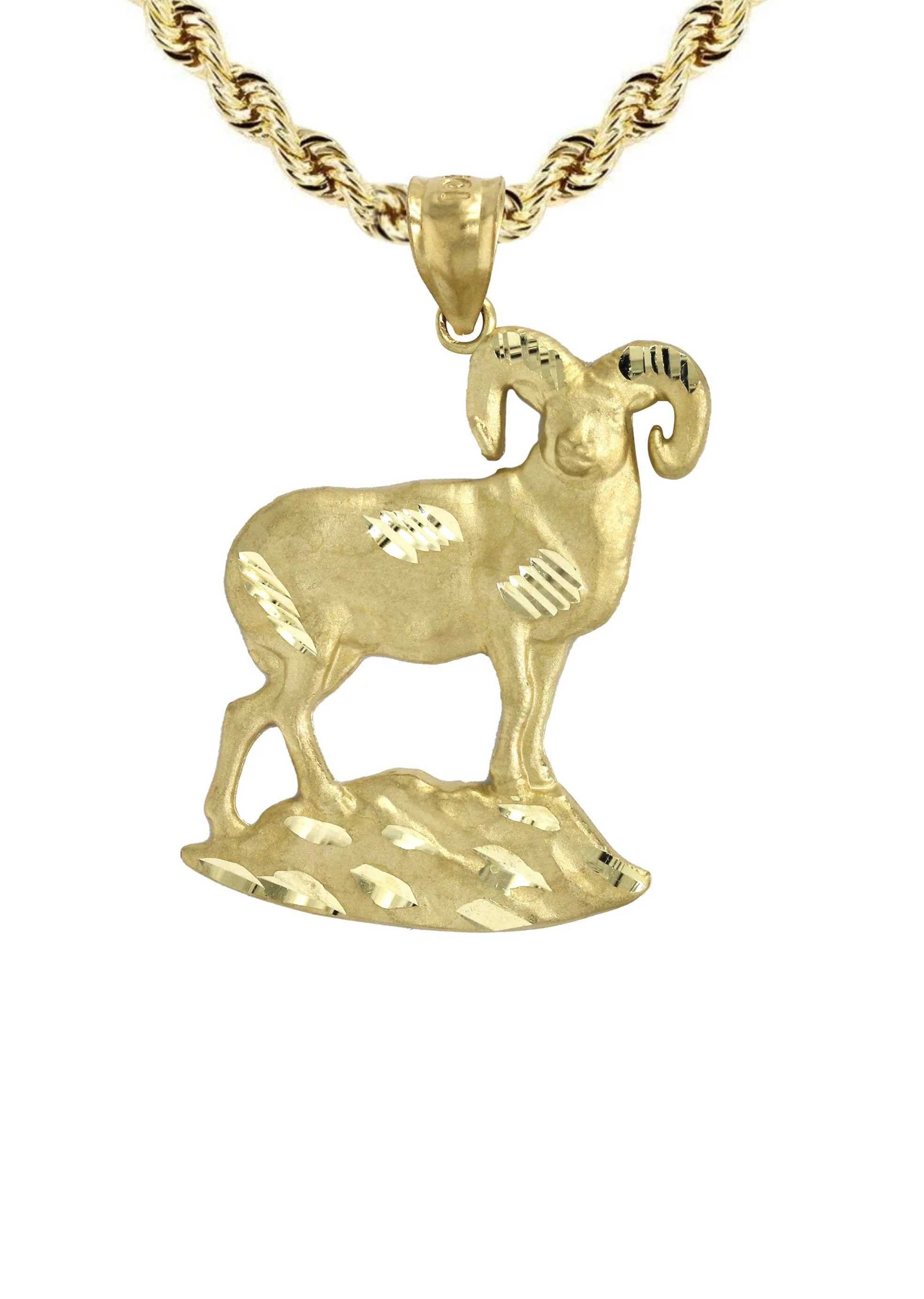 10K Yellow Gold Ram Necklace | Appx. 13.8 Grams - Image 2