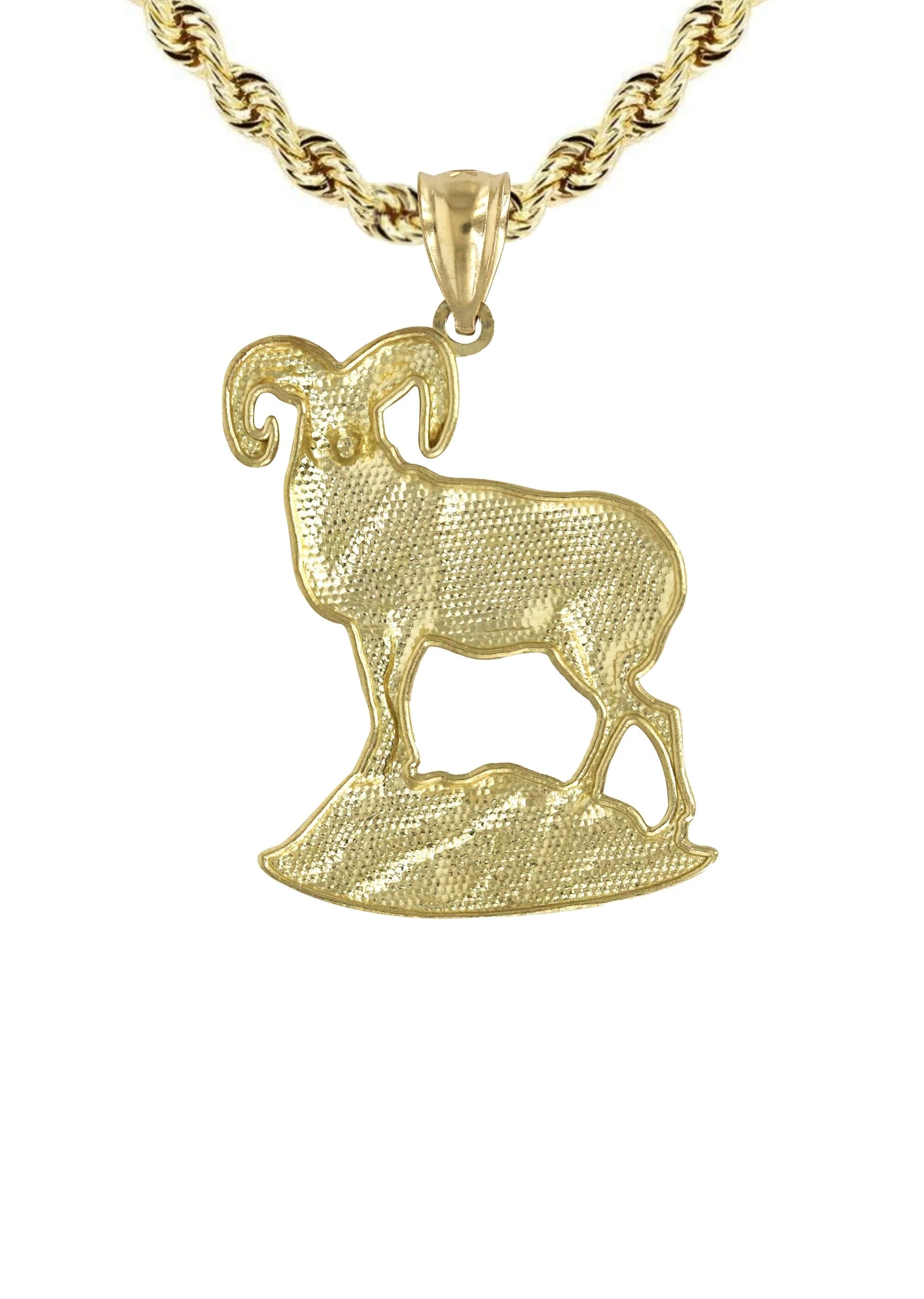 10K Yellow Gold Ram Necklace | Appx. 13.8 Grams - Image 3