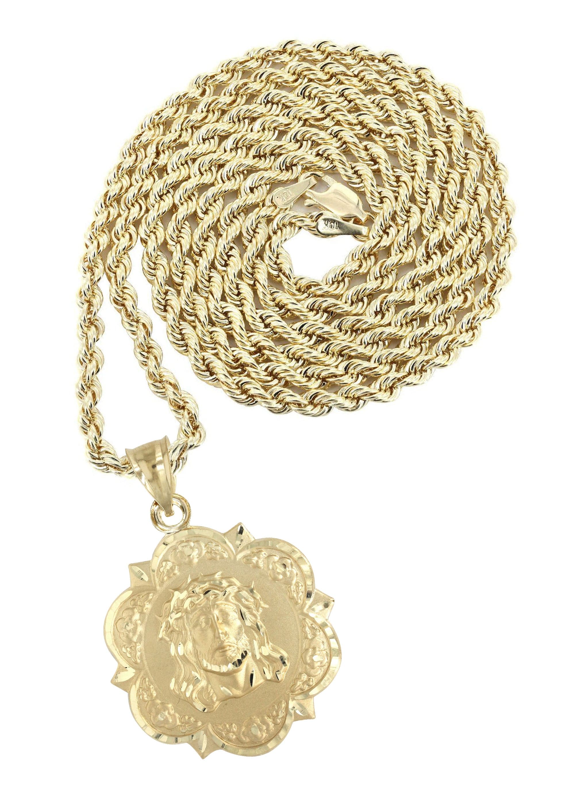 10K Yellow Gold Jesus Piece Necklace | Appx. 13.5 Grams