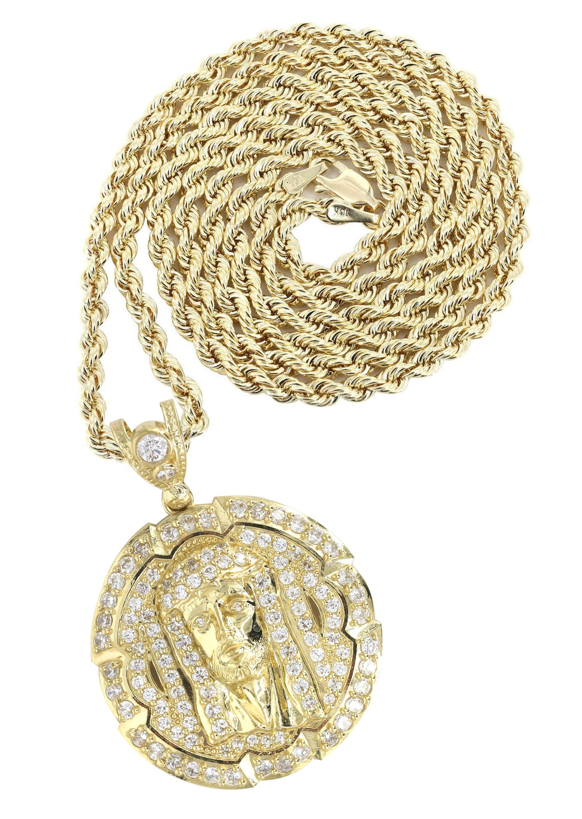 10K Yellow Gold Jesus Piece Necklace | Appx. 18.3 Grams