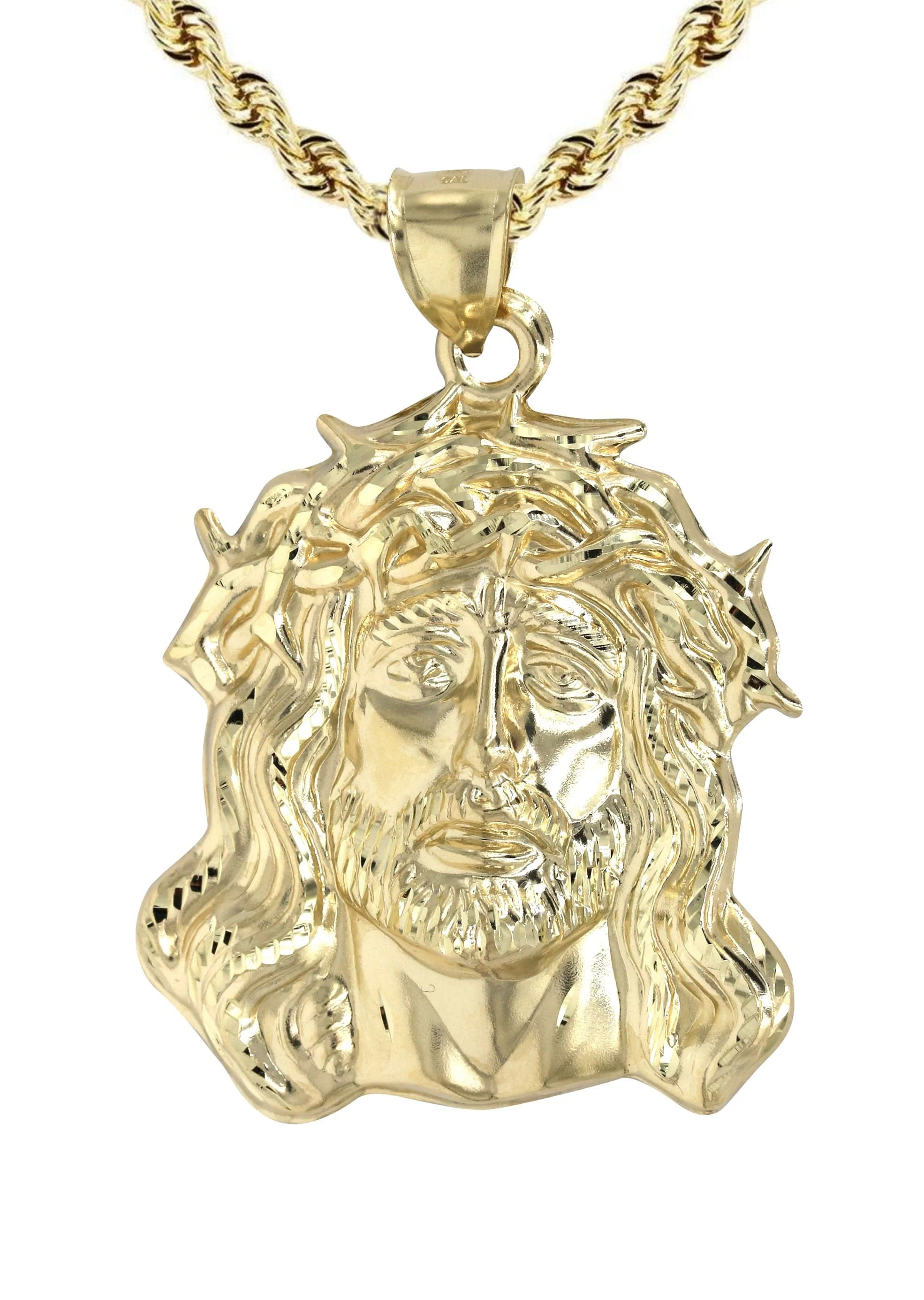 10K Yellow Gold Jesus Piece Necklace | Appx. 19 Grams - Image 2