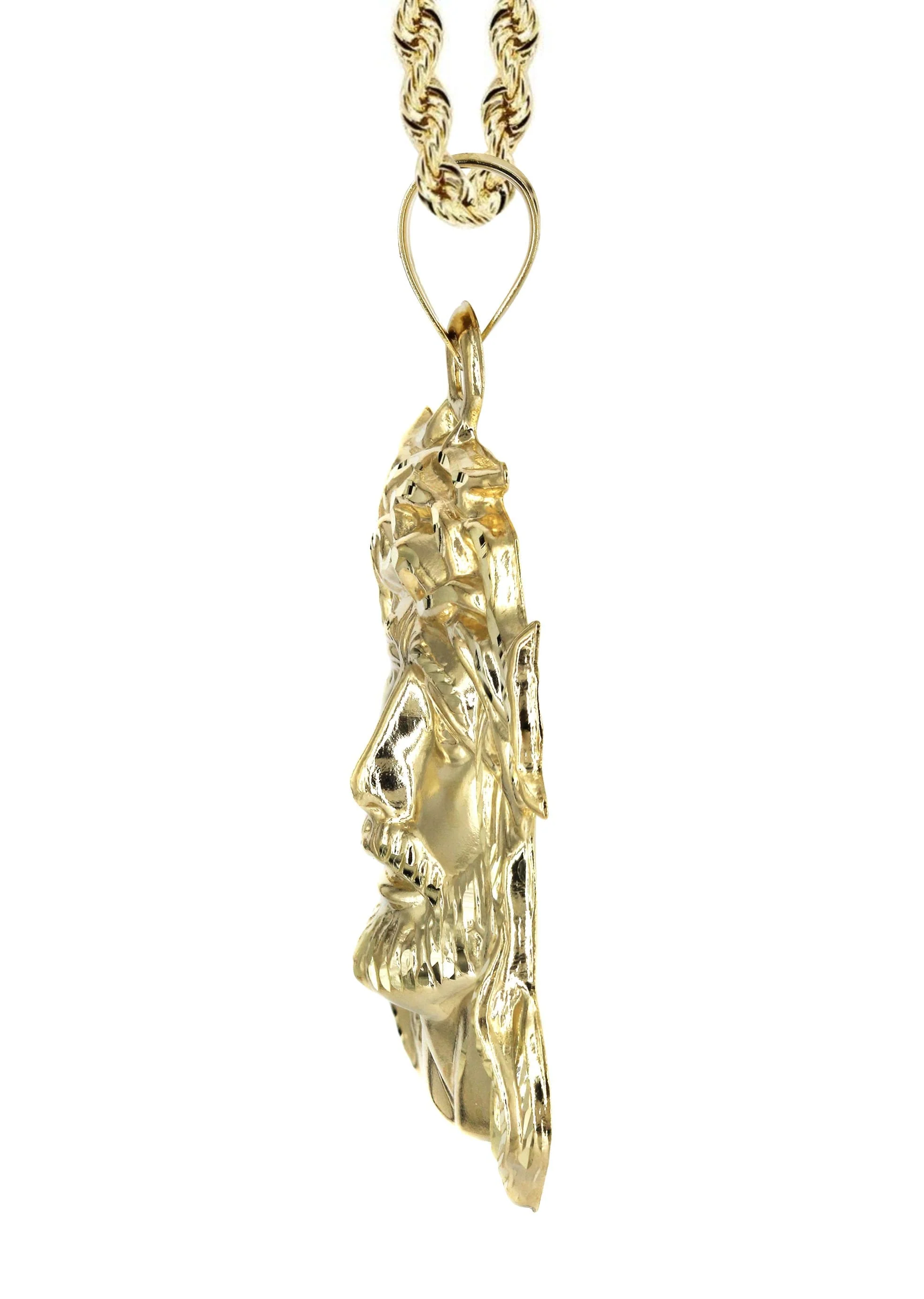 10K Yellow Gold Jesus Piece Necklace | Appx. 19 Grams - Image 4