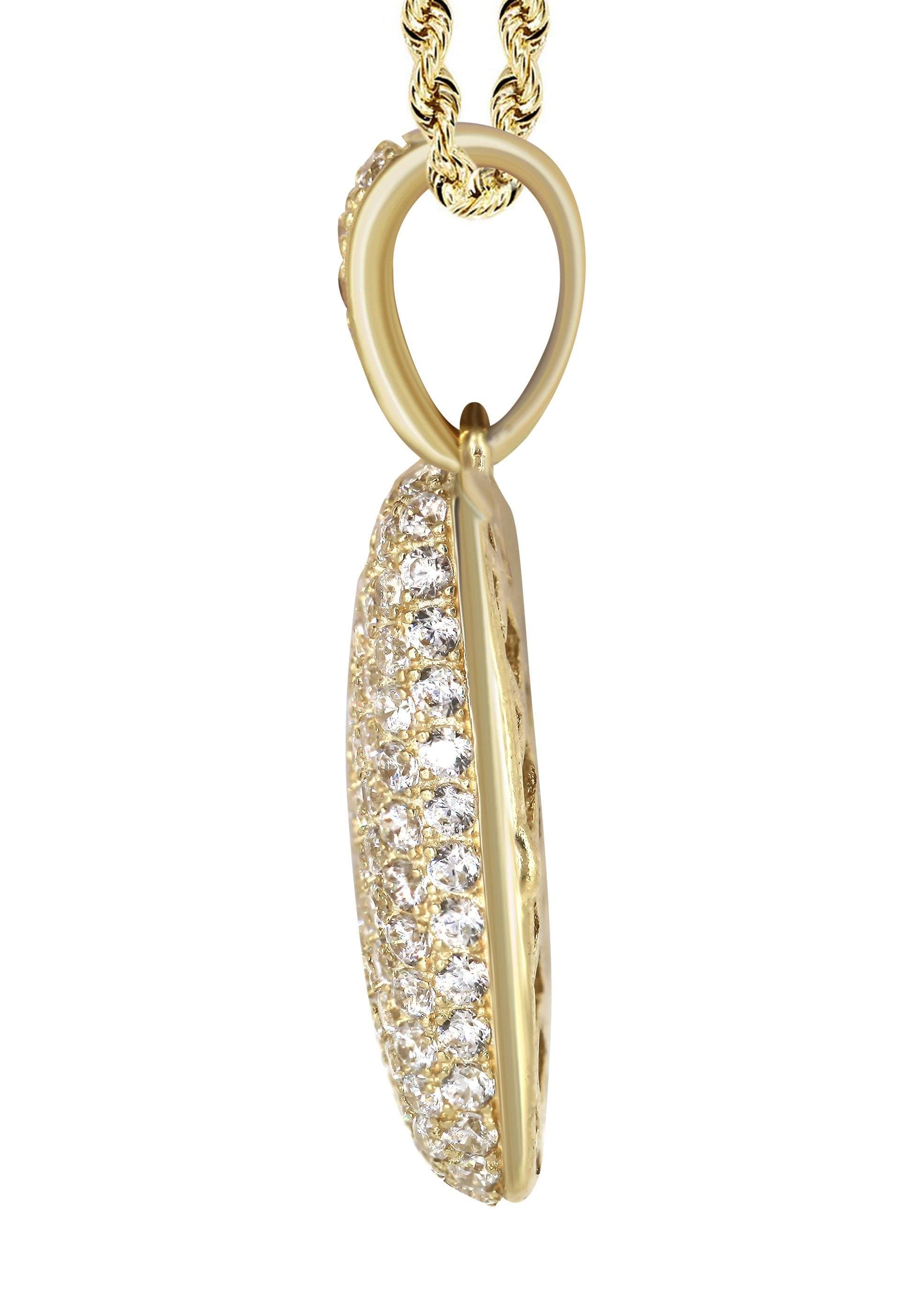 10K Yellow Gold Bubble Letter "O" CZ Necklace | Appx. 13.5 Grams - Image 4