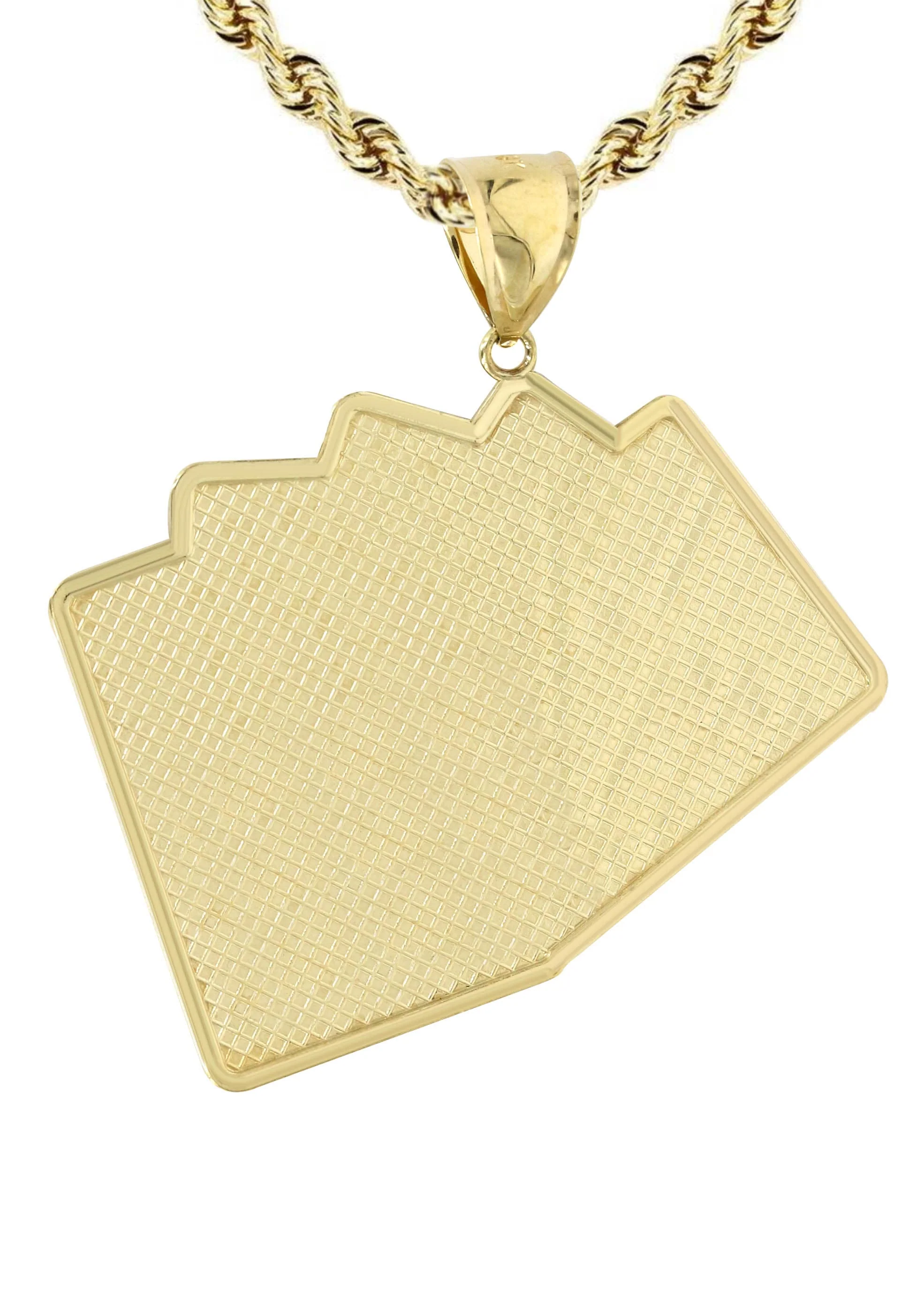 10K Yellow Gold Playing Cards Necklace | Appx. 24.7 Grams - Image 3