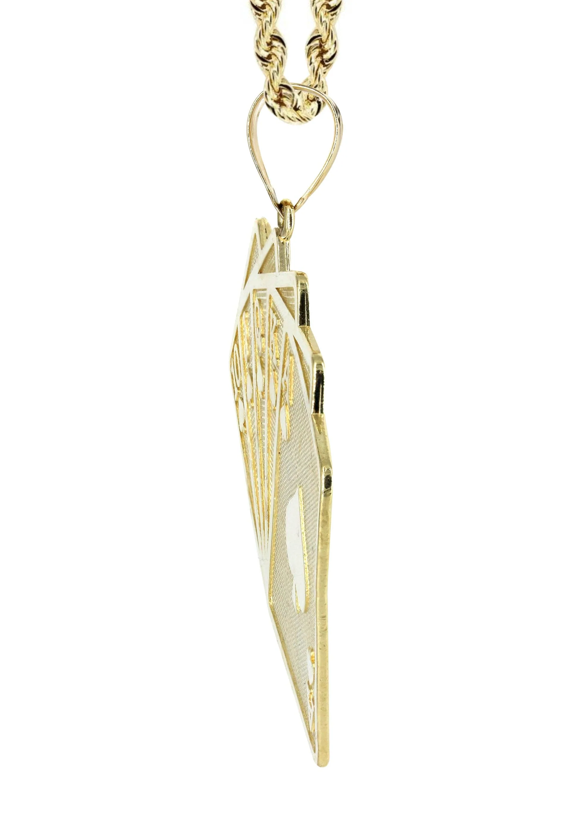 10K Yellow Gold Playing Cards Necklace | Appx. 24.7 Grams - Image 4