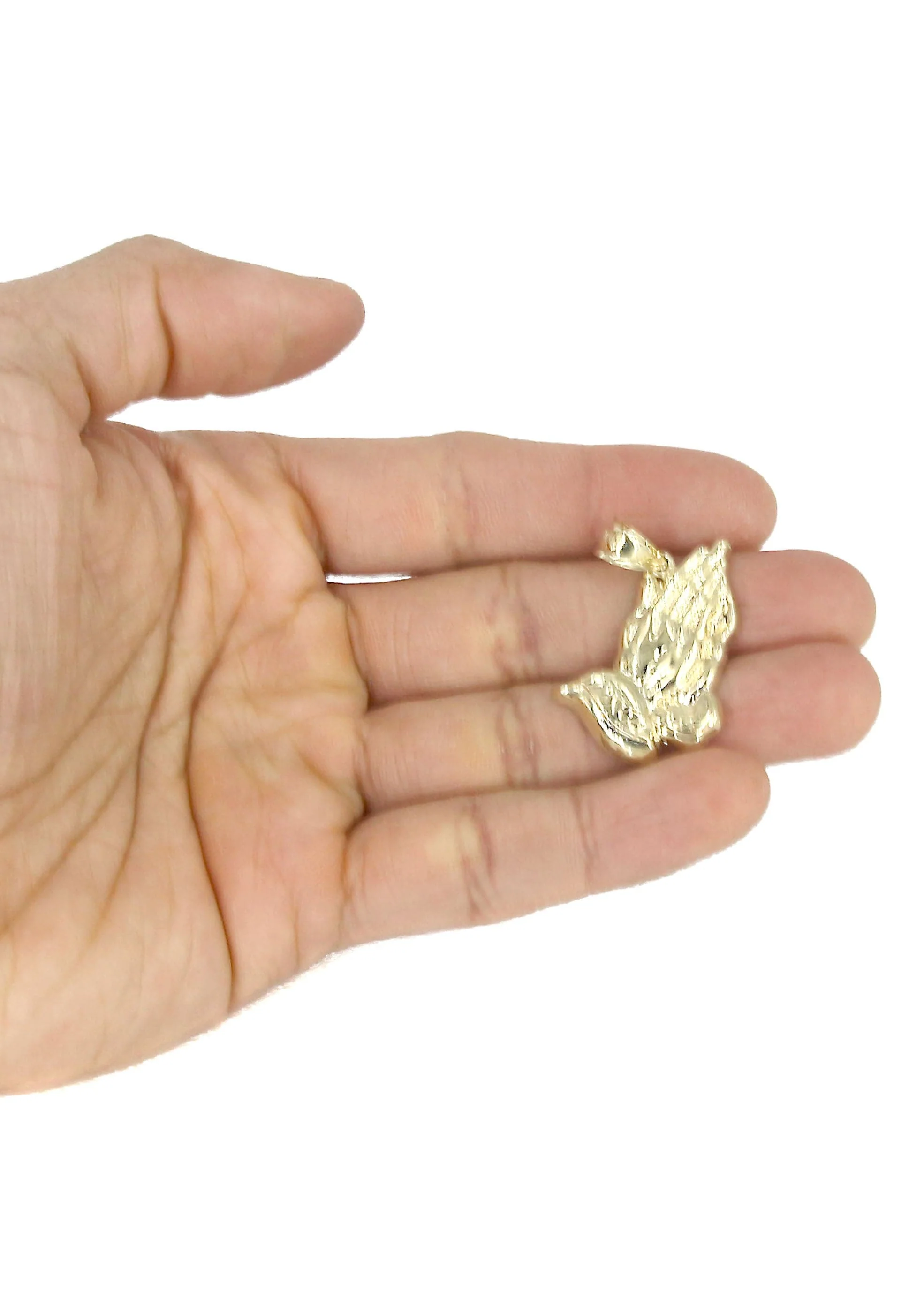 10K Yellow Gold Praying Hands Necklace | Appx. 12.6 Grams - Image 5