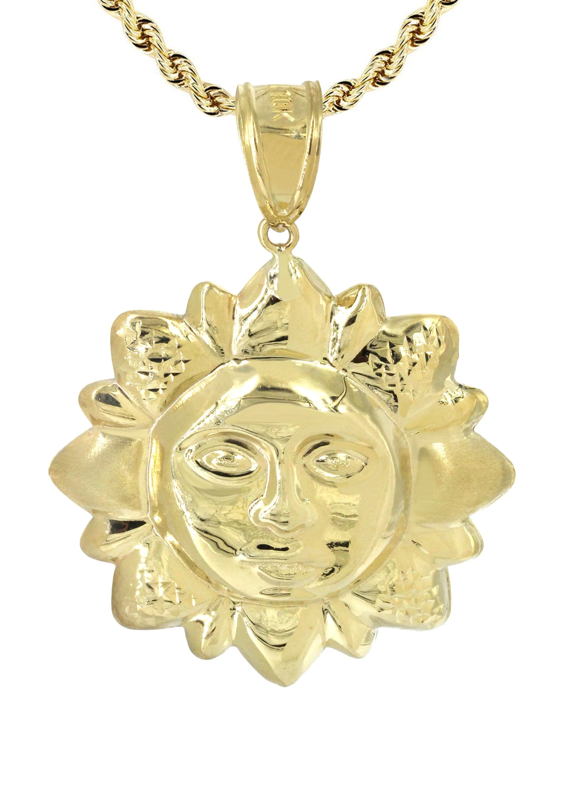 10K Yellow Gold Sun Necklace | Appx. 15.9 Grams - Image 2
