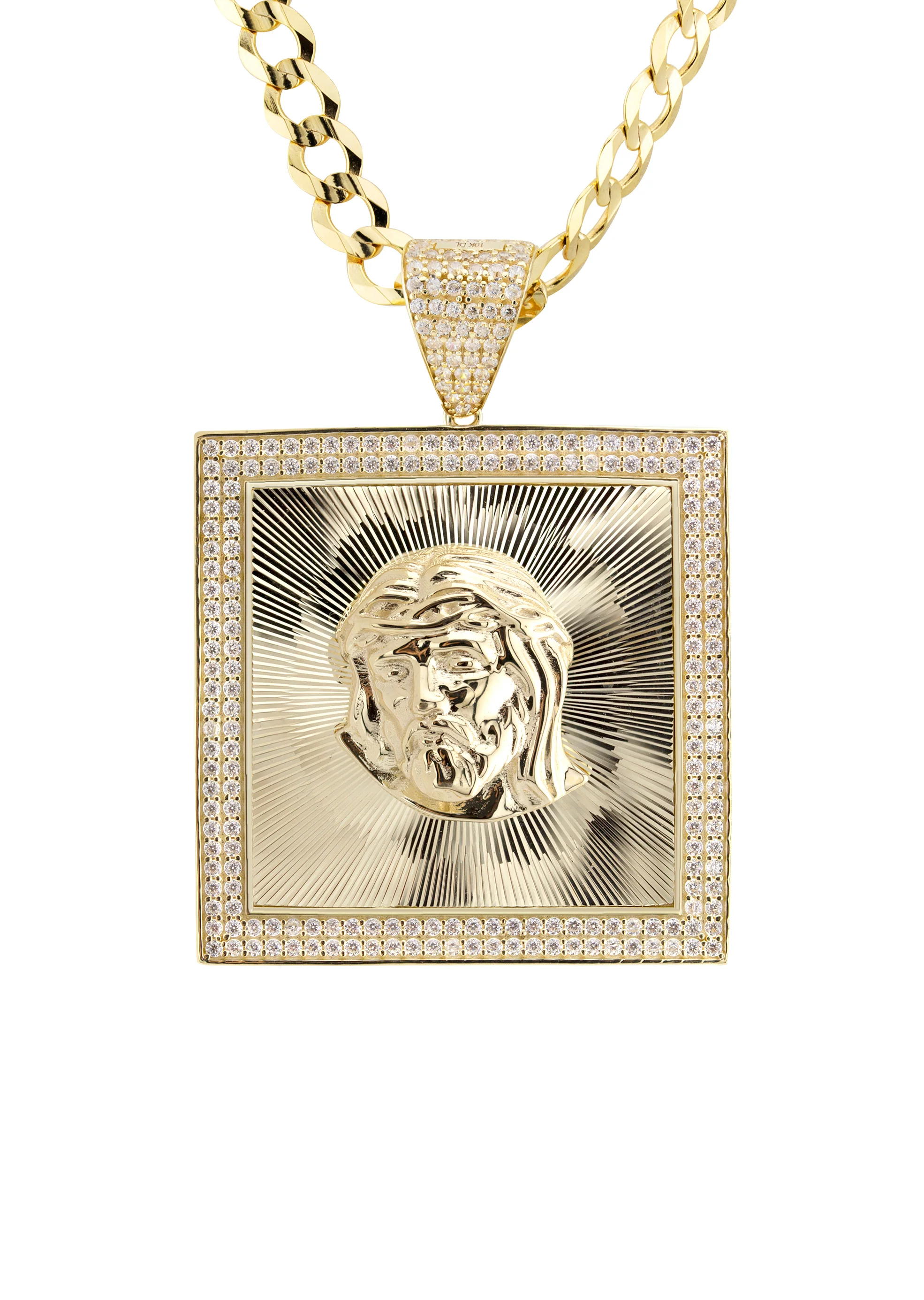 10K Yellow Gold Jesus Head Necklace | Appx. 9 - 23 Grams - Image 2