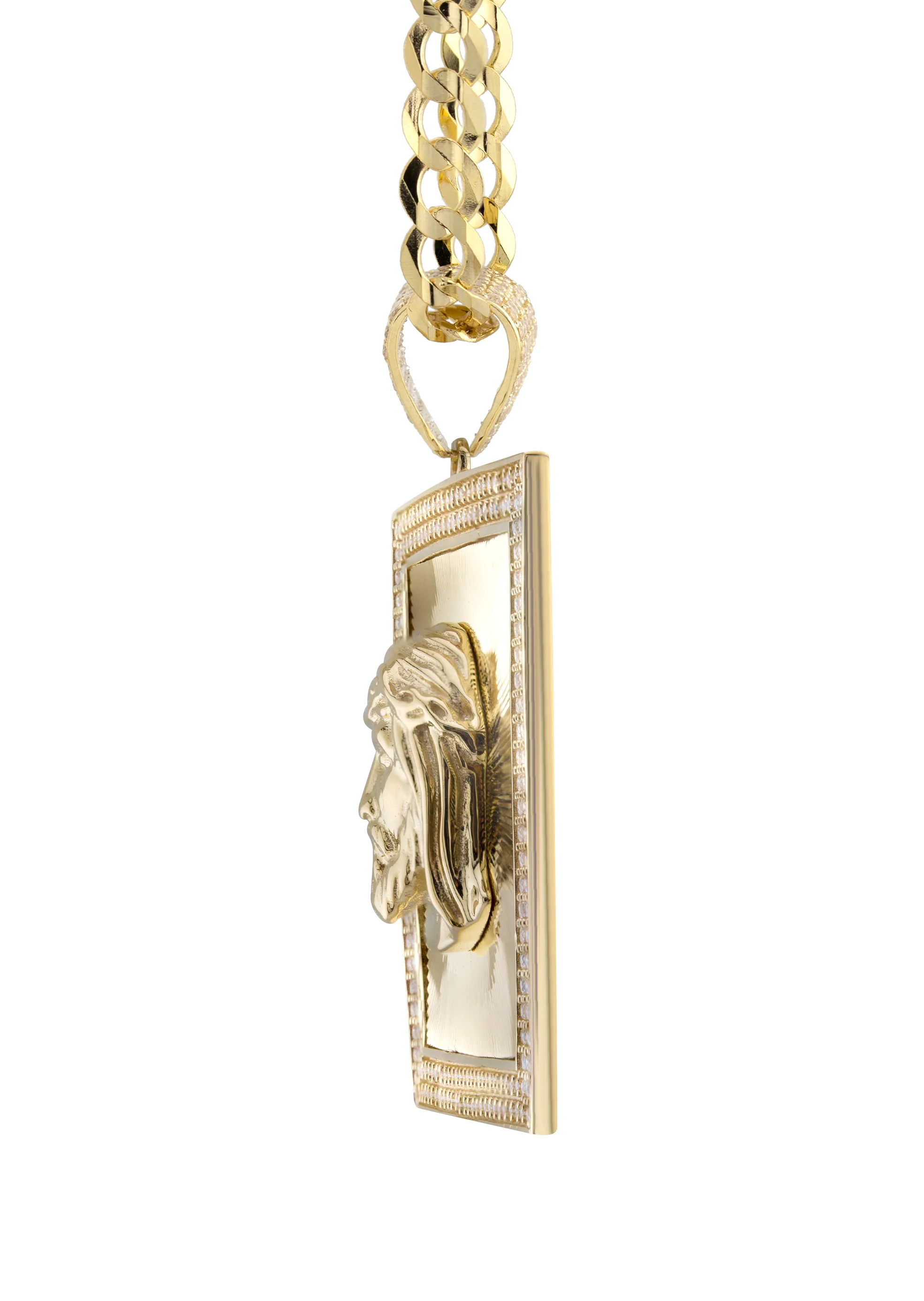 10K Yellow Gold Jesus Head Necklace | Appx. 9 - 23 Grams - Image 4