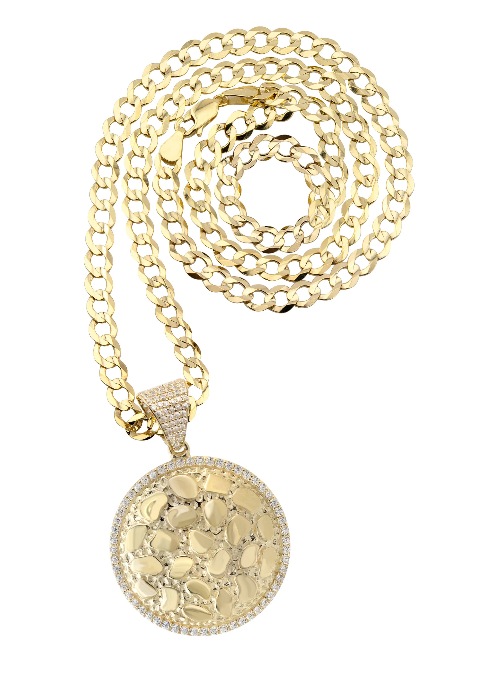 10K Yellow Gold Round Nugget Necklace | Appx. 4.5 - 18.5 Grams