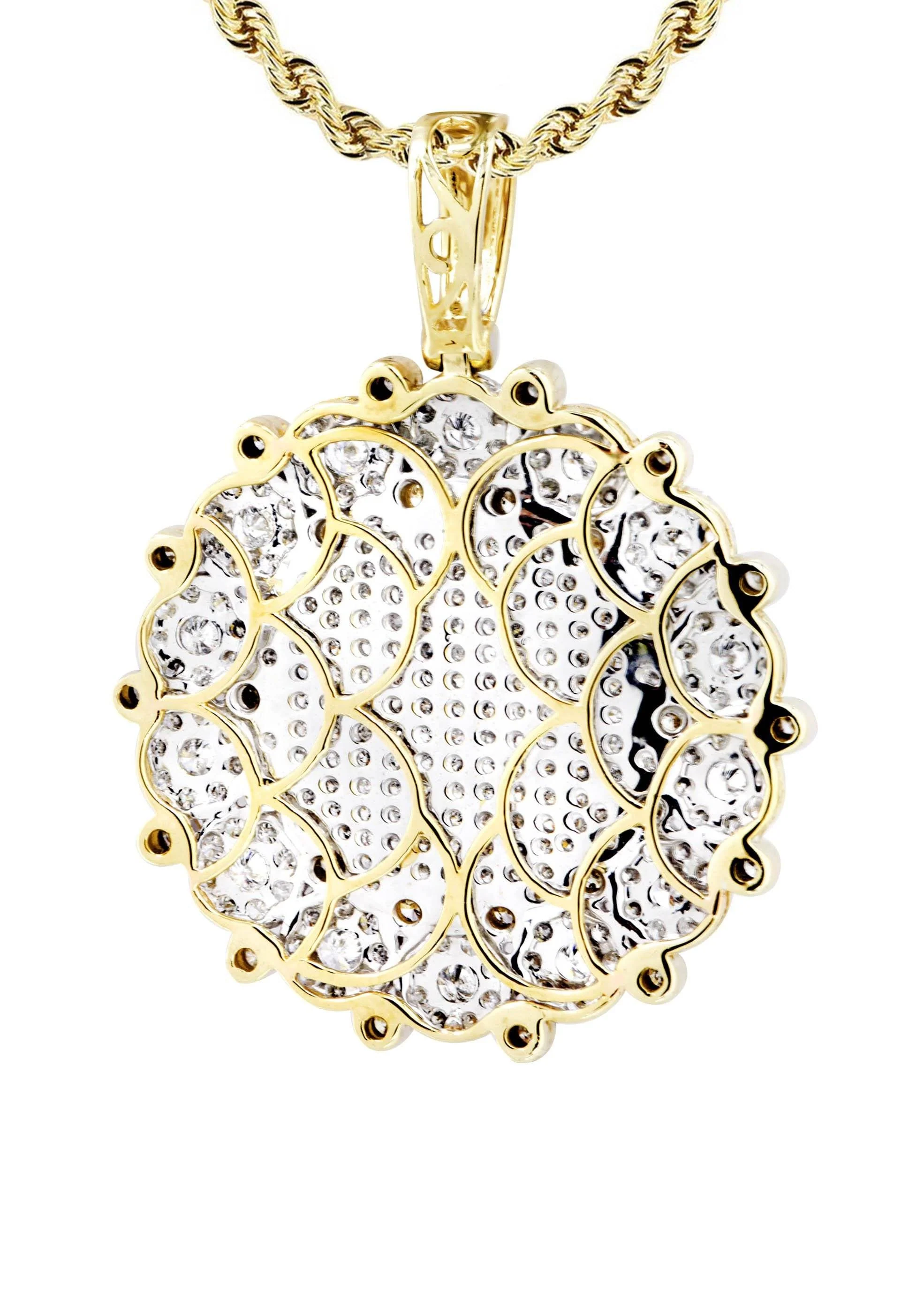 10K Yellow Gold Round Diamond Necklace | 3.08 Carats - Image 3