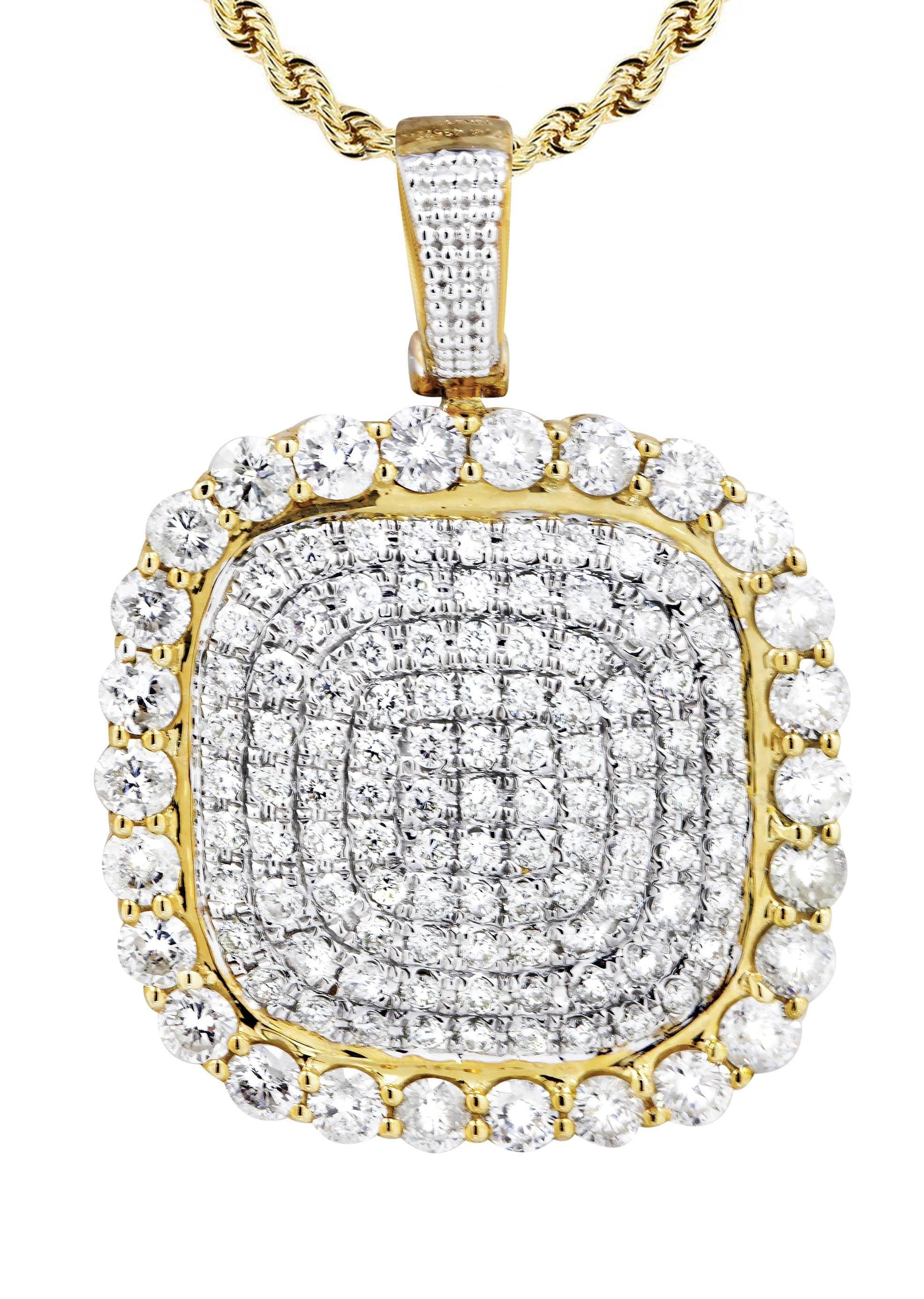 10K Yellow Gold Round Diamond Necklace | 3.34 Carats - Image 2