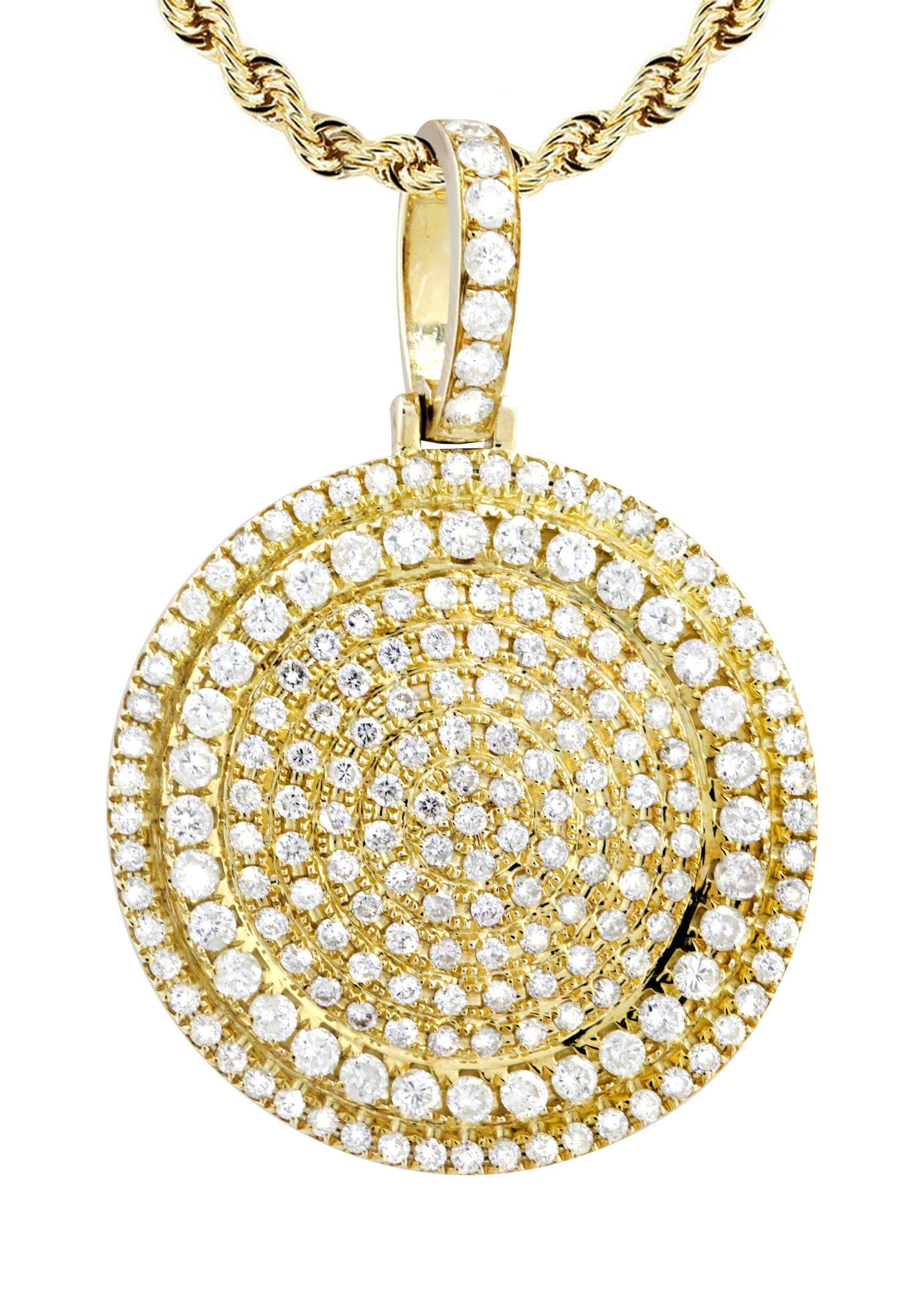 10K Yellow Gold Round Diamond Necklace | 4.42 Carats - Image 2