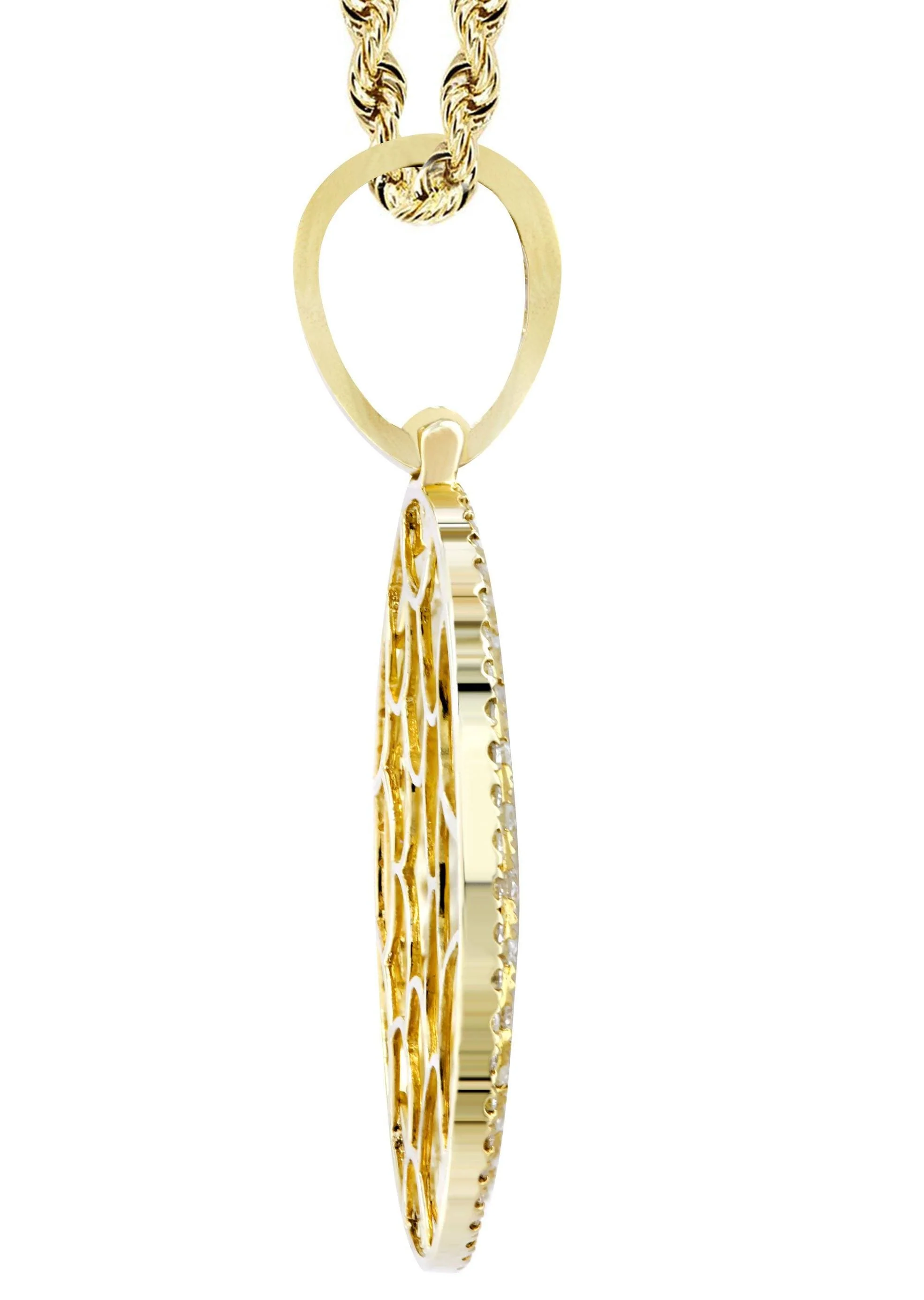 10K Yellow Gold Round Diamond Necklace | 4.42 Carats - Image 4