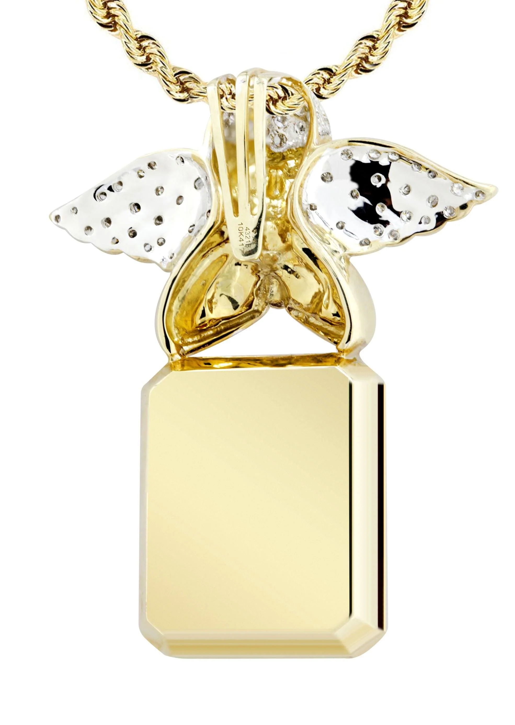 10K Yellow Gold Ruby Angel Diamond Necklace  | 1.6 Carats - Image 3