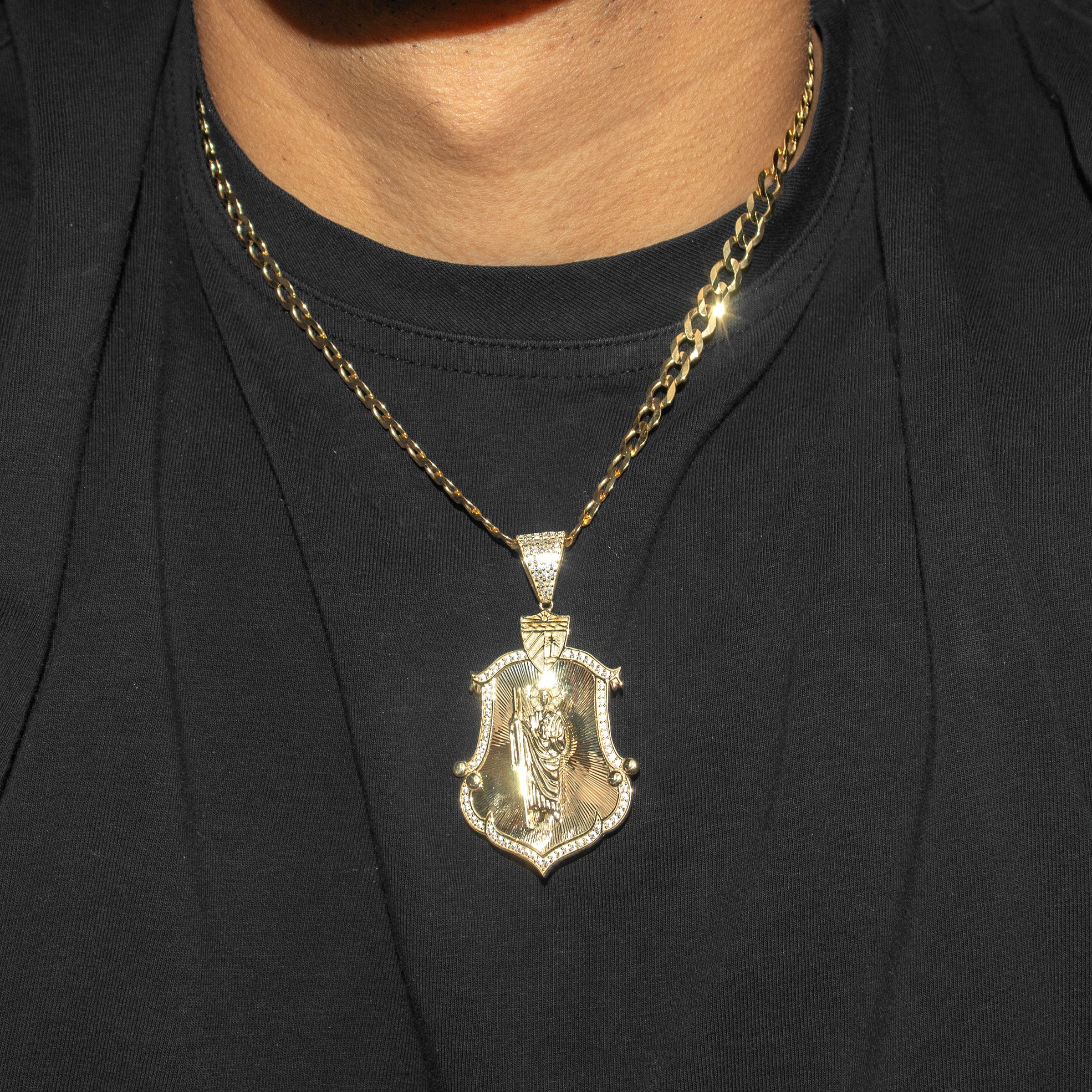 10K Yellow Gold Saint Necklace | Appx. 9 - 23 Grams - Image 2