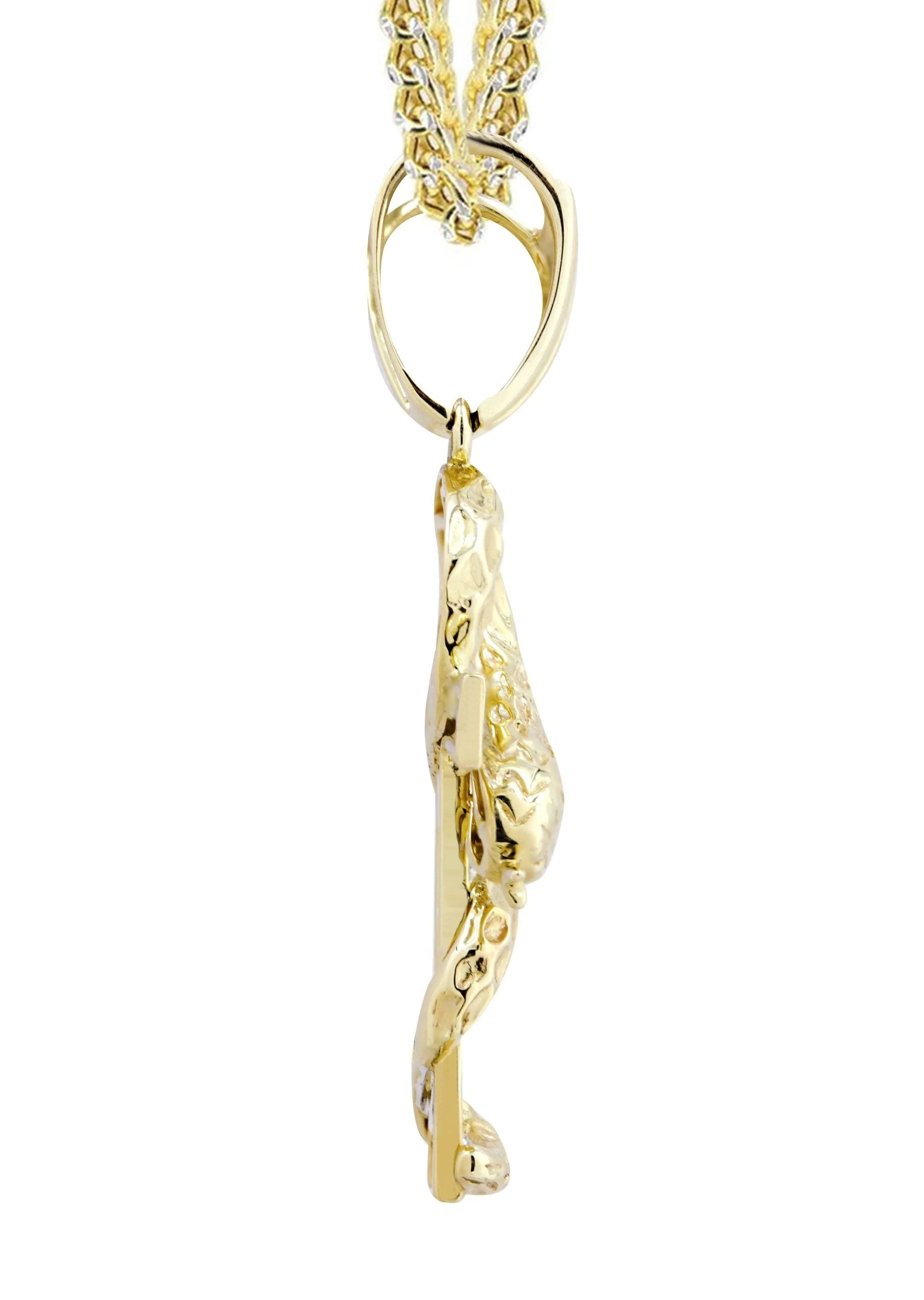 10K Yellow Gold Serpent Ankh Diamond Necklace | 0.17 Carats - Image 4