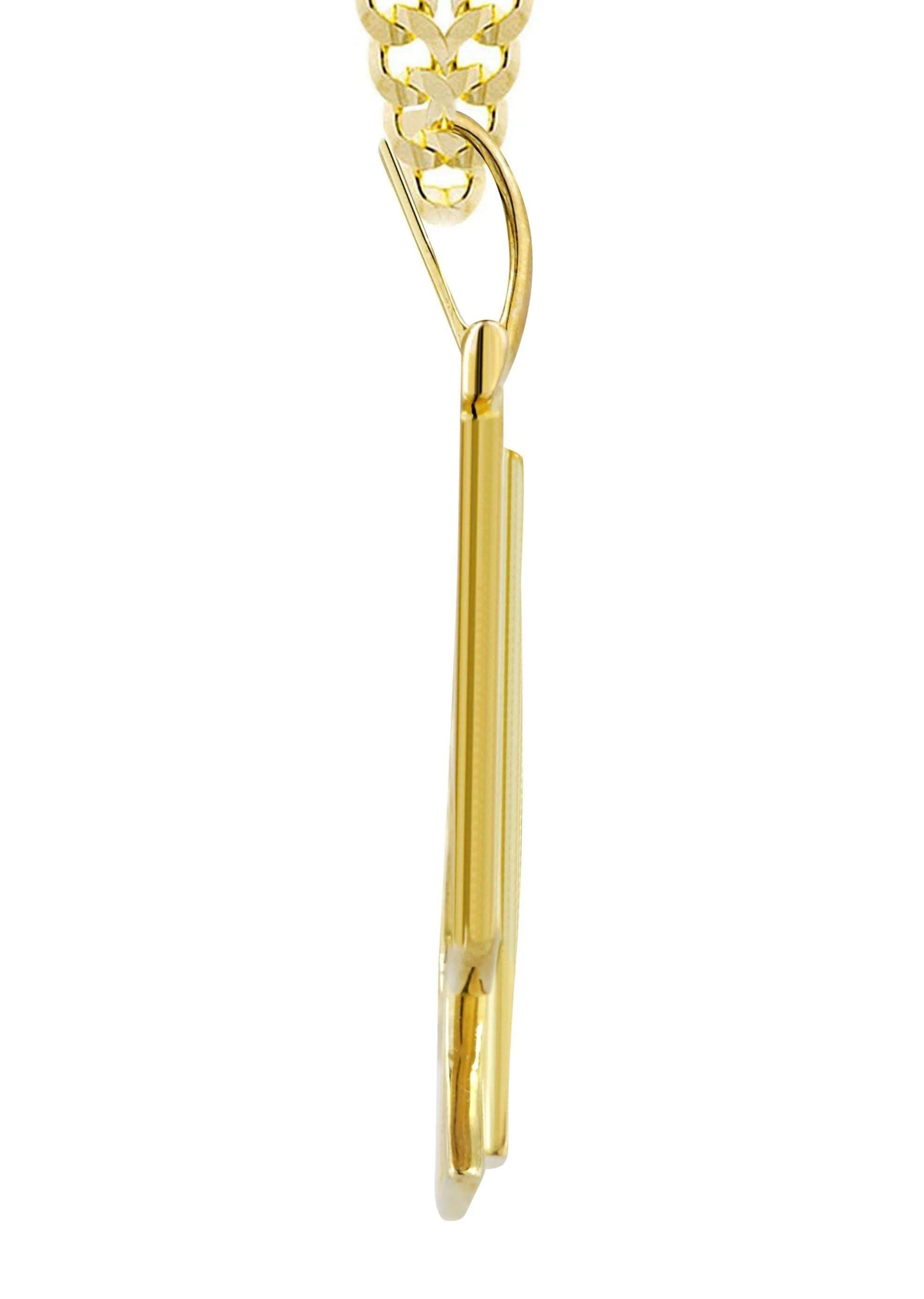 10K Yellow Gold Spades Diamond Necklace  | 0.57 Carats - Image 4