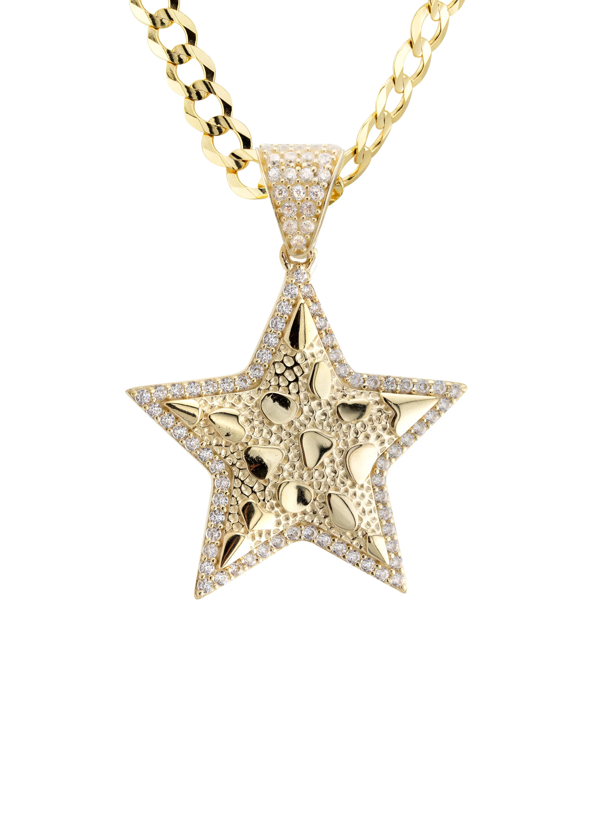 10K Yellow Gold Star Nugget Necklace | Appx. 3.2 - 17.2 Grams - Image 2