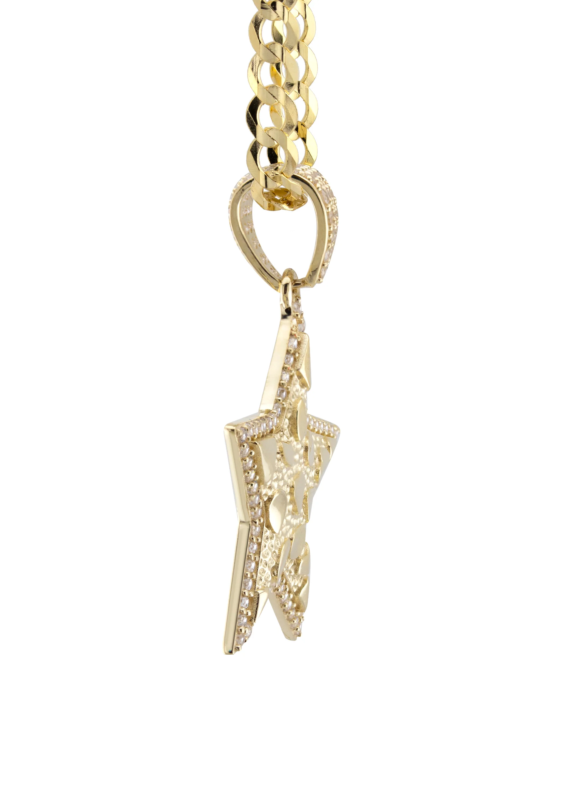 10K Yellow Gold Star Nugget Necklace | Appx. 3.2 - 17.2 Grams - Image 4