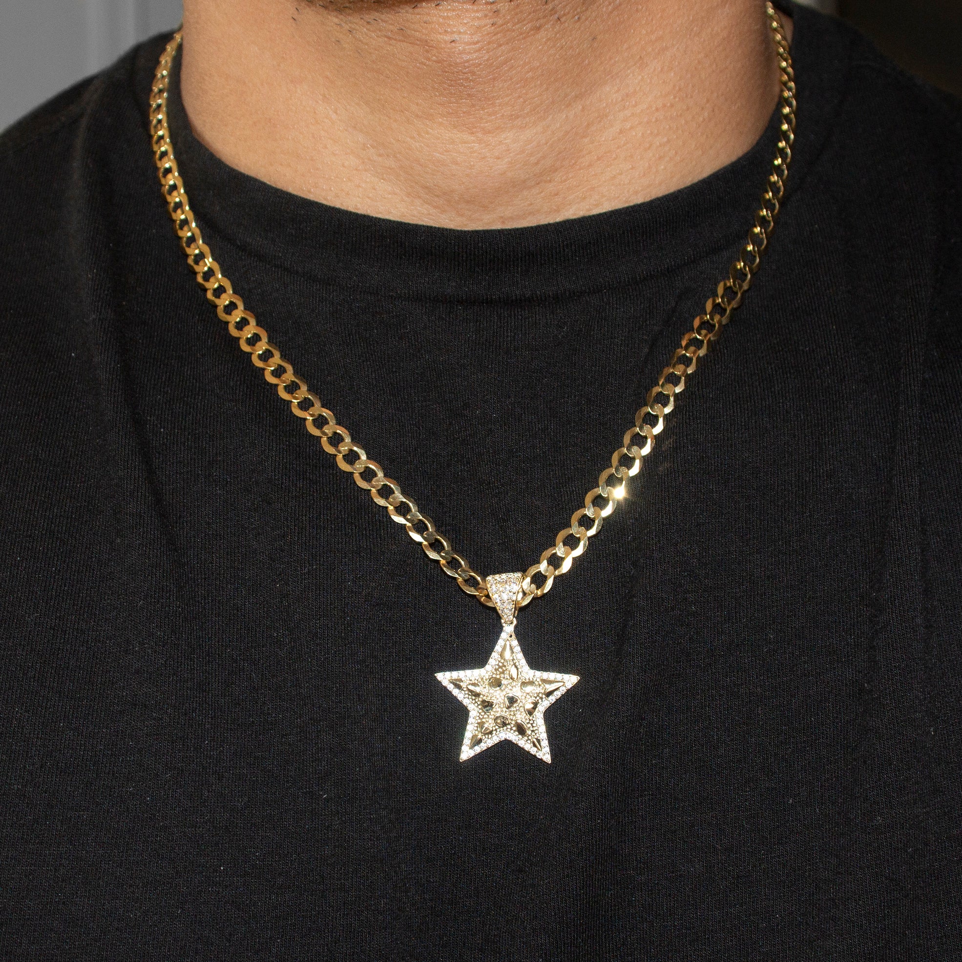 10K Yellow Gold Star Nugget Necklace | Appx. 3.2 - 17.2 Grams - Image 5
