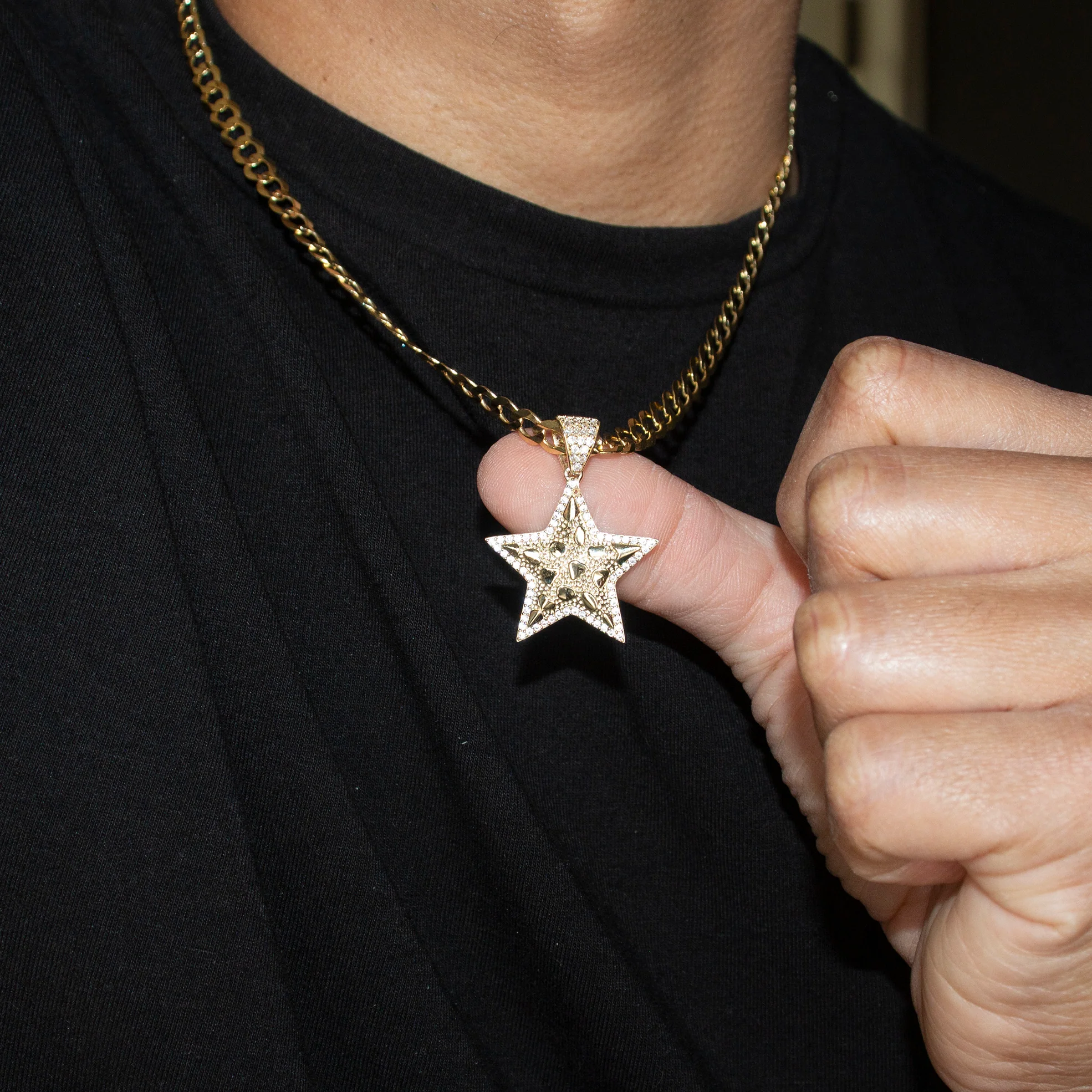 10K Yellow Gold Star Nugget Necklace | Appx. 3.2 - 17.2 Grams - Image 6