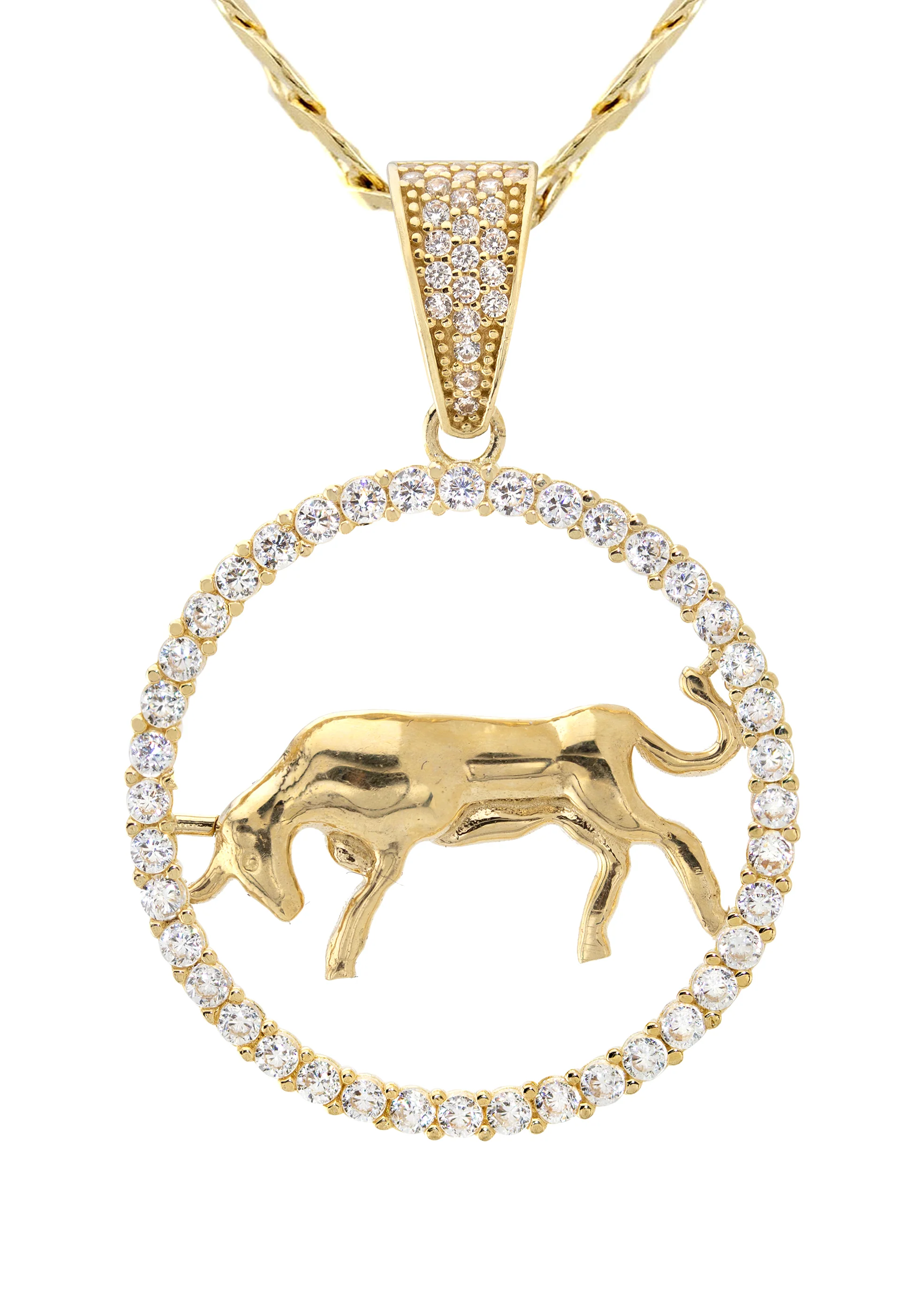 10K Yellow Gold Zodiac Taurus Necklace | Appx. 16.8 Grams - Image 2