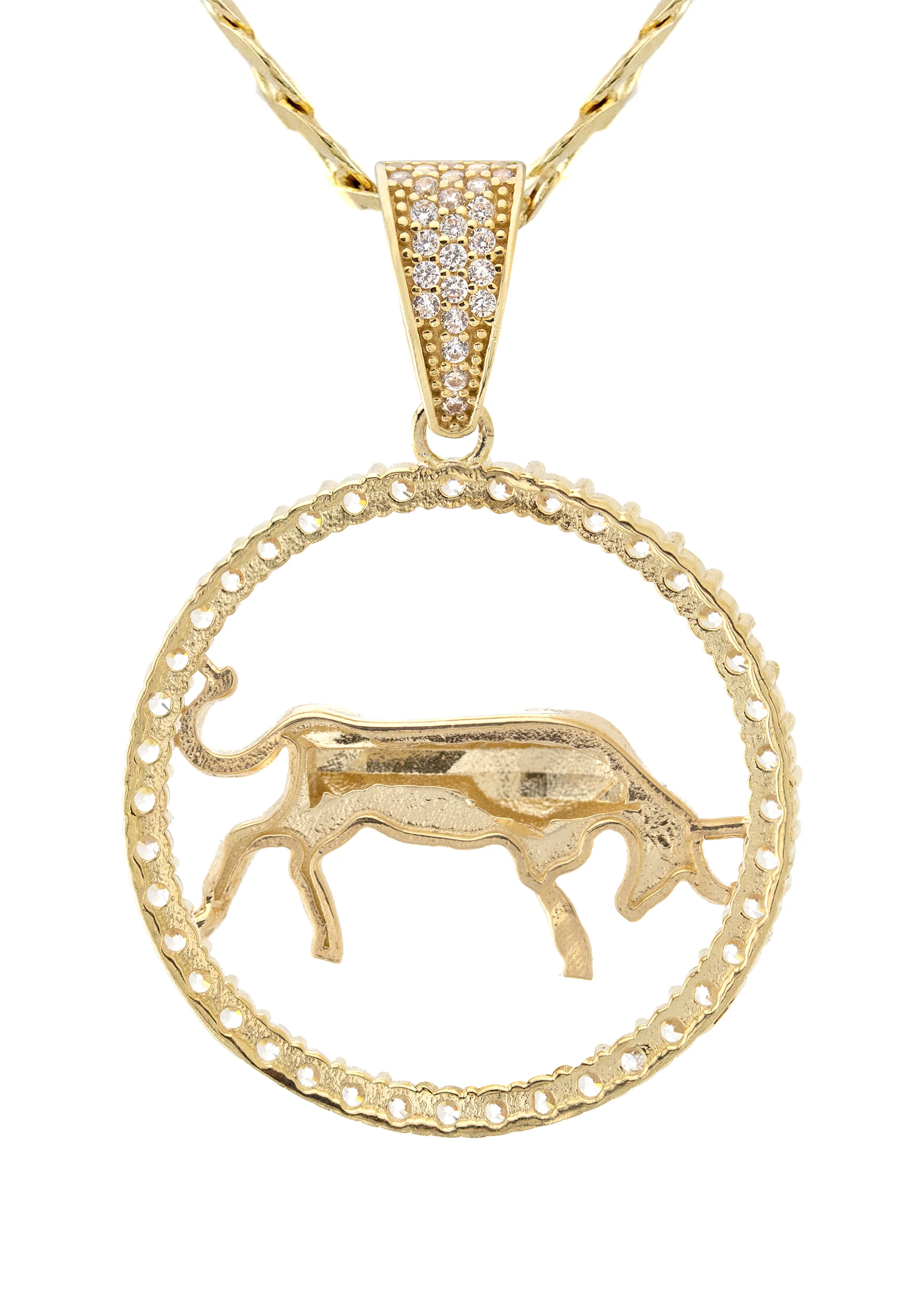 10K Yellow Gold Zodiac Taurus Necklace | Appx. 16.8 Grams - Image 3