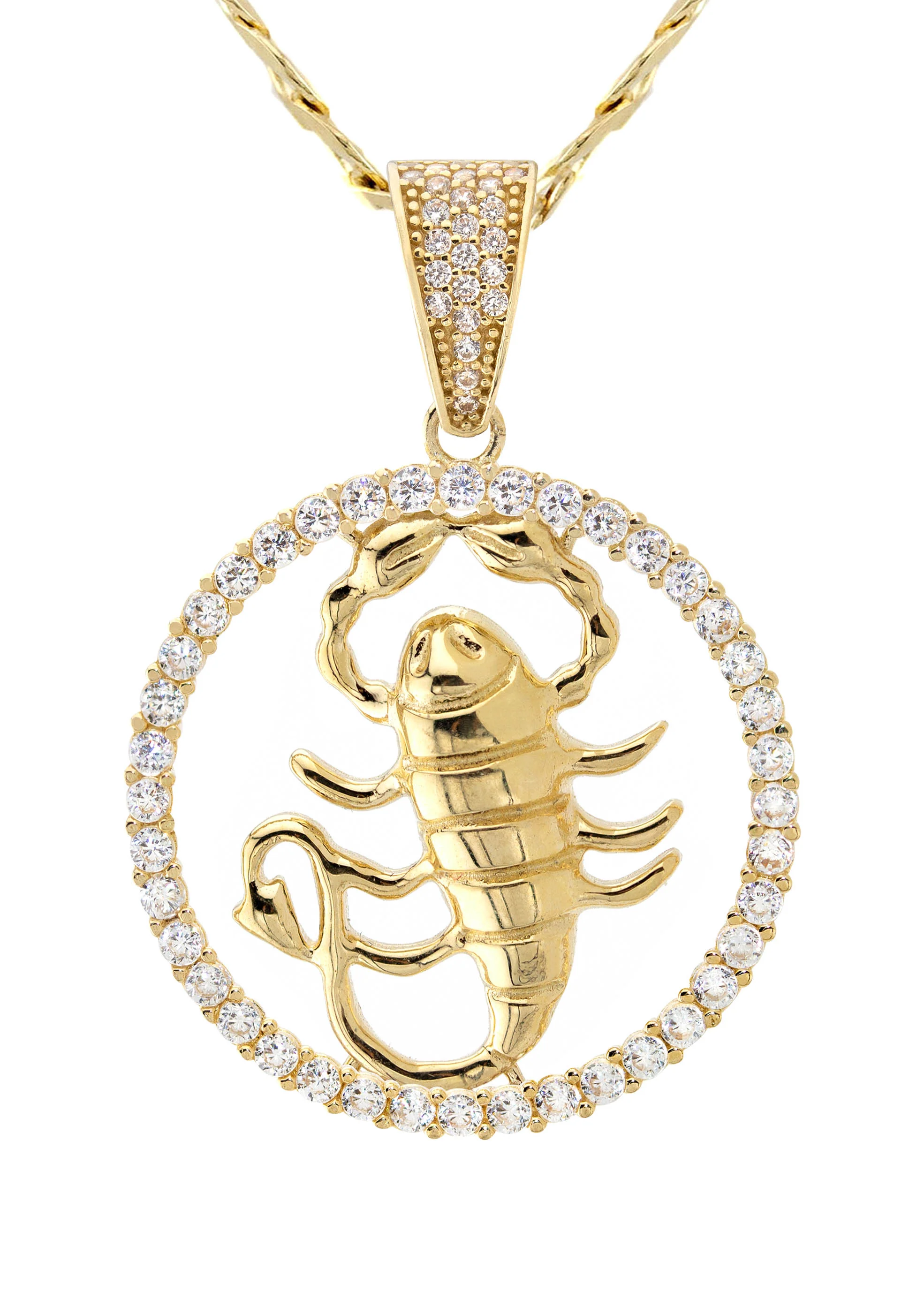 10K Yellow Gold Zodiac Scorpio Necklace | Appx. 17.2 Grams - Image 2