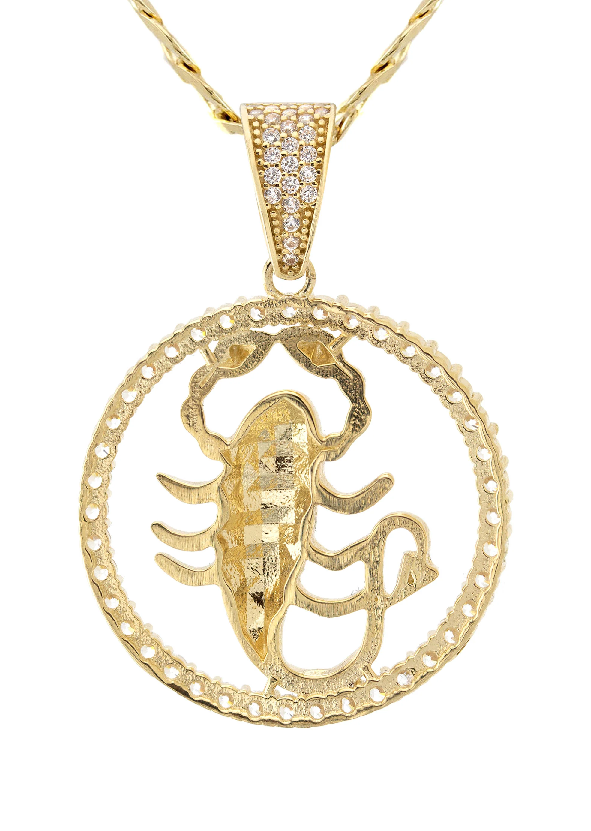 10K Yellow Gold Zodiac Scorpio Necklace | Appx. 17.2 Grams - Image 3